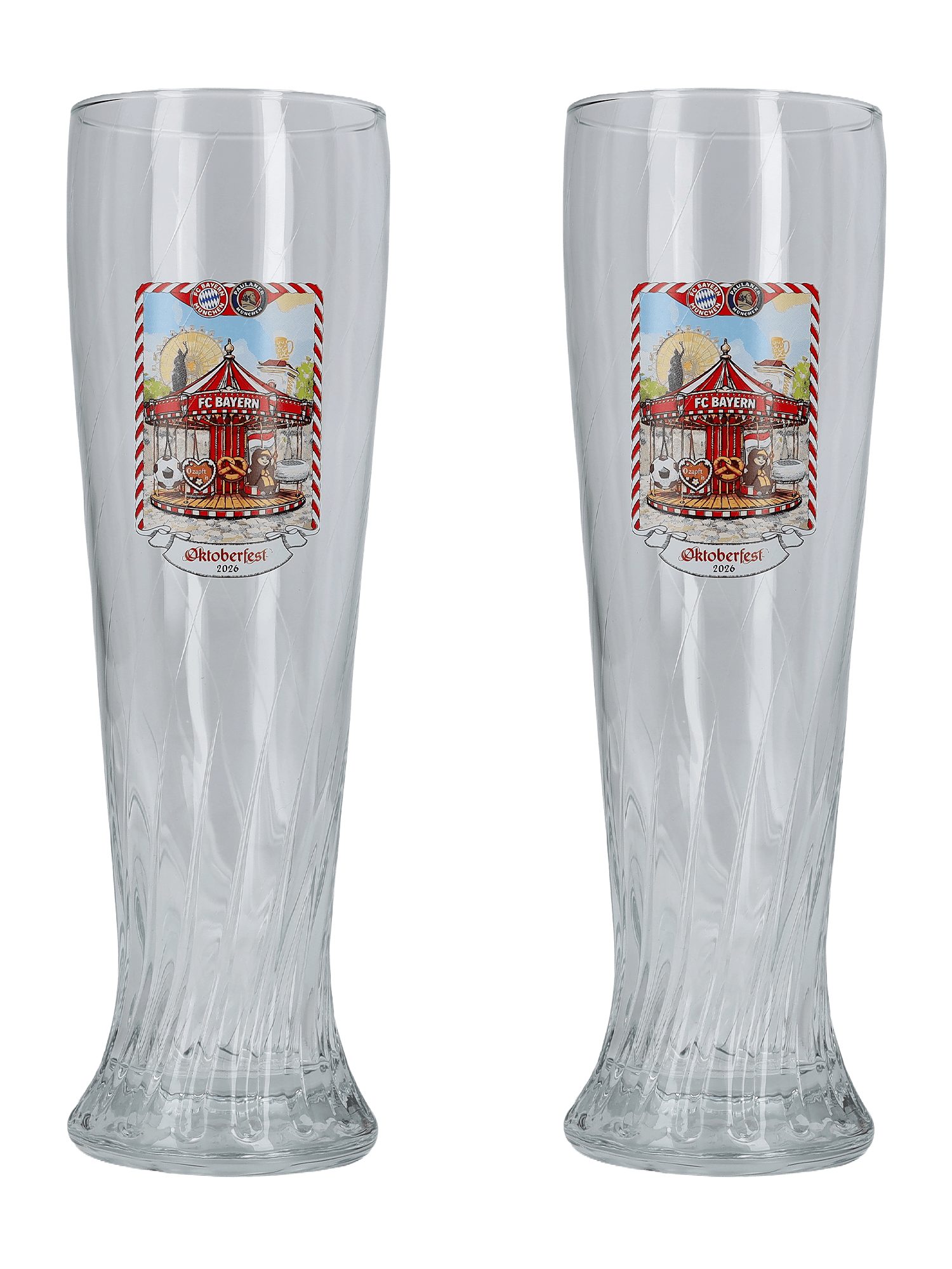FC Bayern München Gläser-Set FC Bayern München I Weißbierglas Oktoberfest™ 2er-Set 0,5 l, Glas