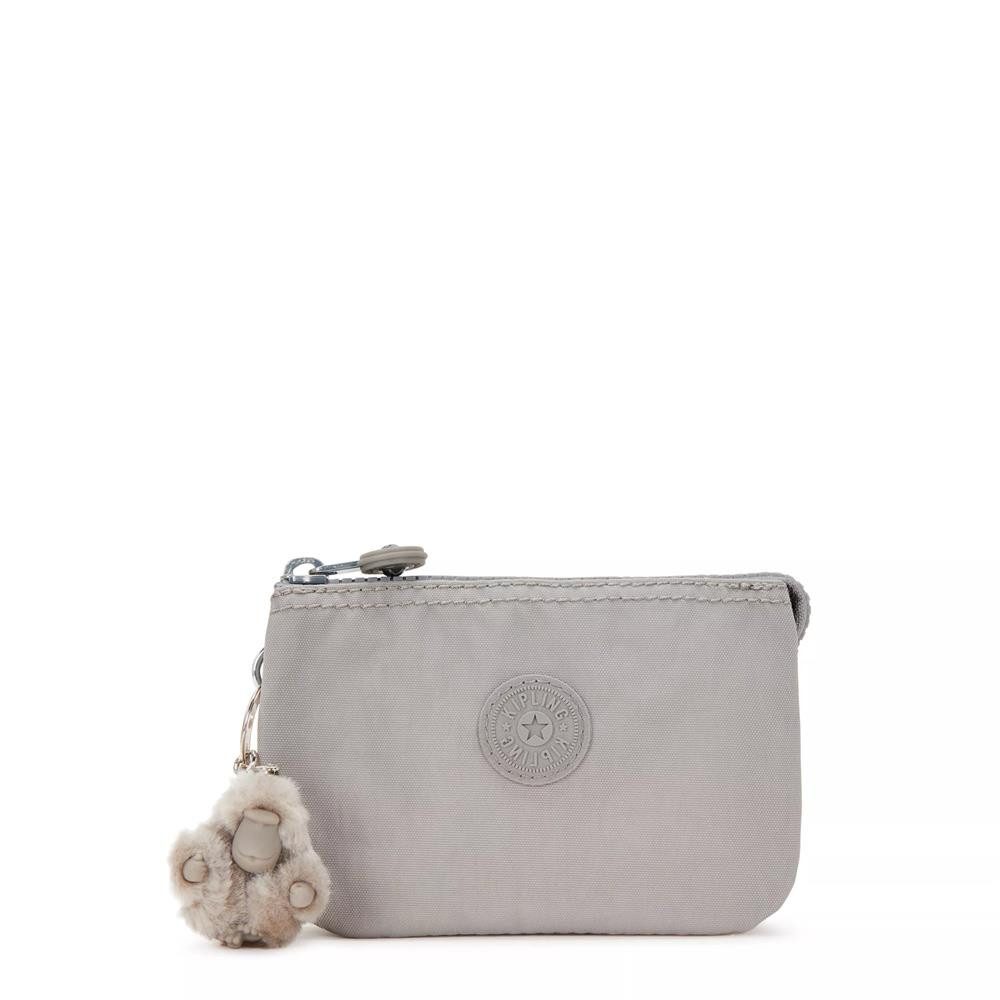 KIPLING Mini Bag CREATIVITY S, kleine Geldbörse, Grey Gris (grau), Portemonnaie mit Reißverschluss