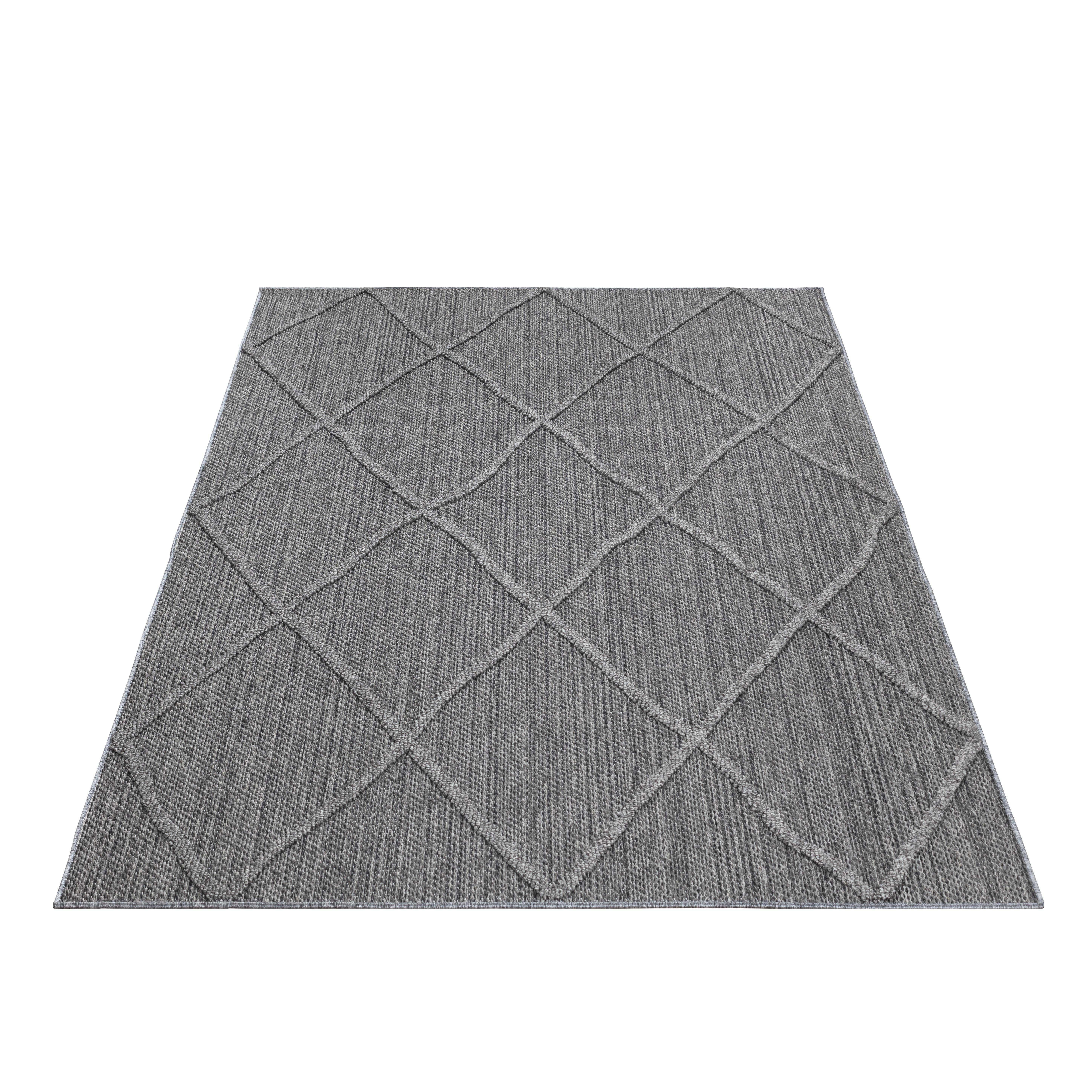 mm, Pflegeleicht / Höhe: PATARA / In- geeignet GREY Outdoor Outdoorteppich 8 rechteckig, Ayyildiz Teppiche, Strapazierfähig 4952, und