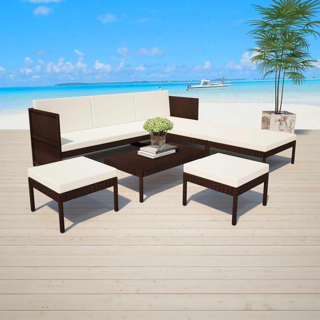 vidaXL GartenloungeSet »6tlg. GartenLoungeSet mit Auflagen Poly