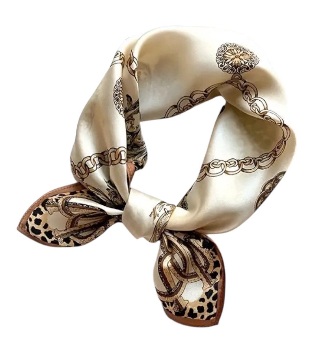 Lale Collection® Halstuch Seidiges Tuch für Damen Schal Quadrat. Kopftuch Stirnband Schultertuch, Seidig, Aufdruck, Elegant, Muster