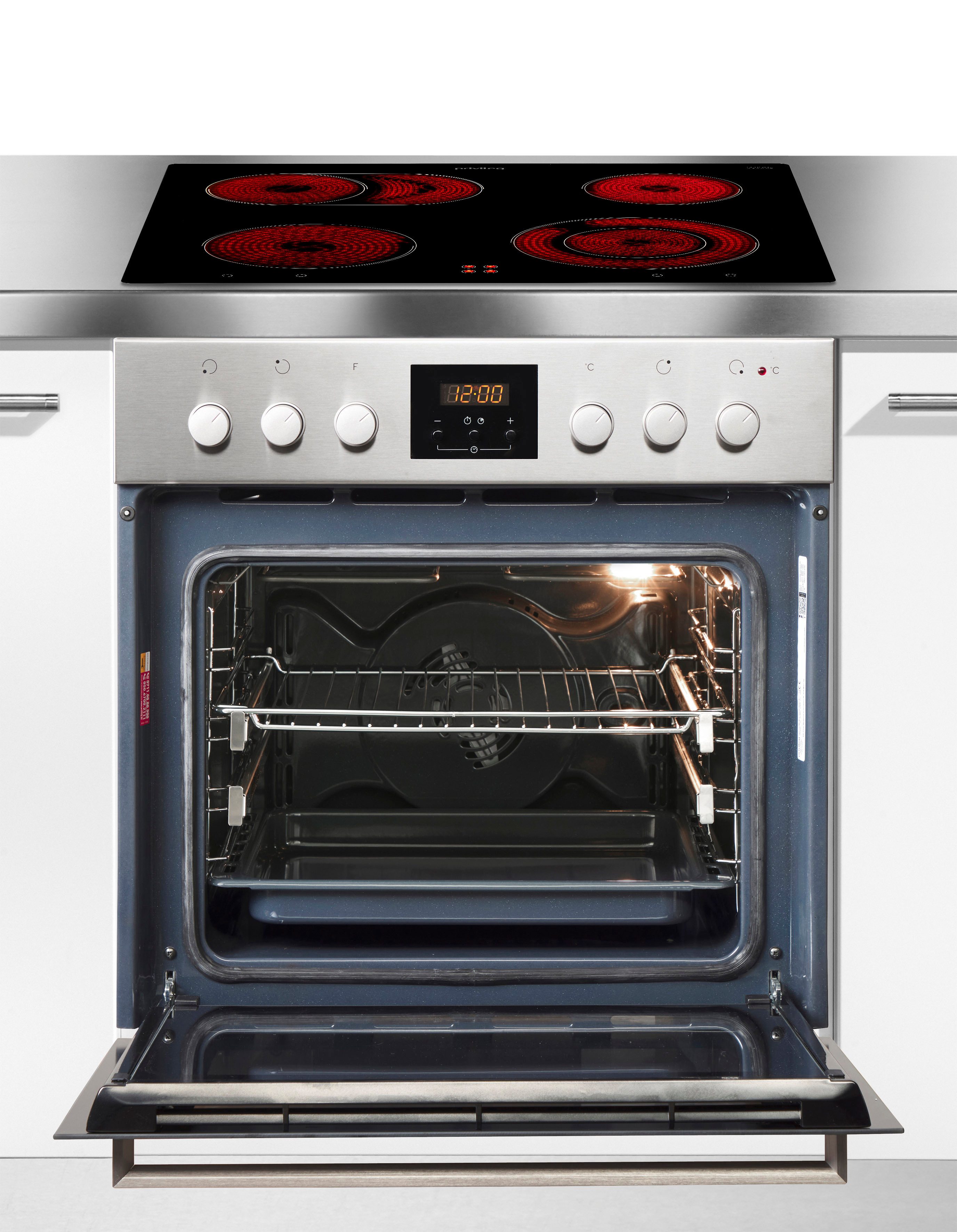 Privileg Elektro-Herd-Set SET PV520 IN, mit 2-fach-Teleskopauszug, Hydrolyse, 2fach Backauszug: bequemes Platzieren & Rausholen der Speisen