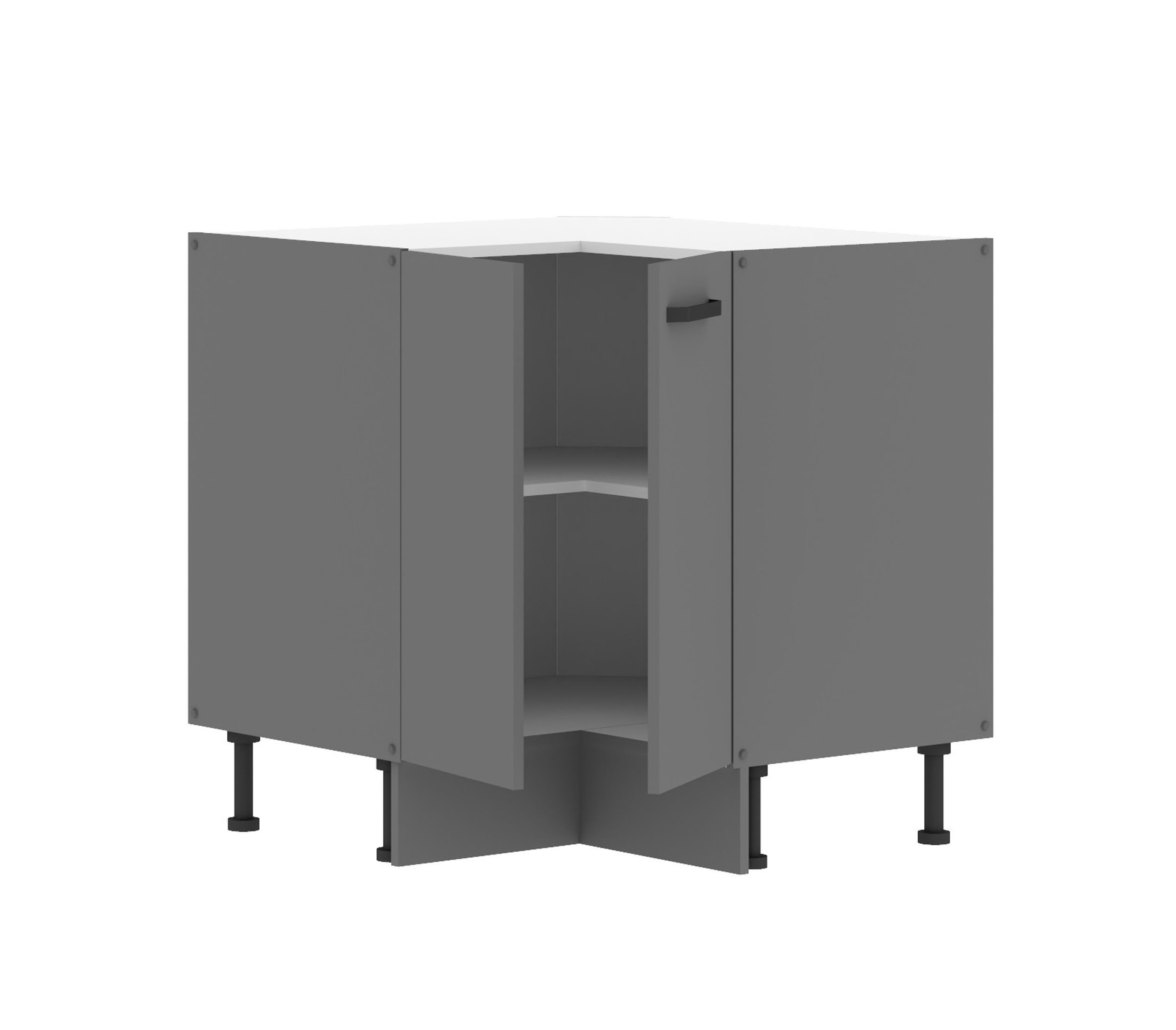 Küchen-Preisbombe Eckunterschrank 90X90 cm Küche NESSA Anthrazit Küchenzeil günstig online kaufen