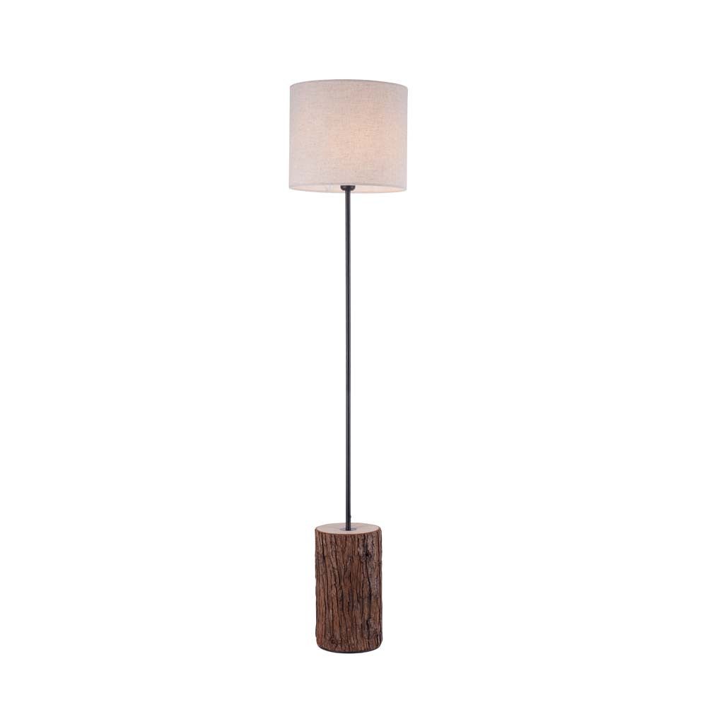 JUST LIGHT Stehlampe, Leuchtmittel nicht inklusive, Stehleuchte Standlampe Wohnzimmerlampe Flurlampe Holzdekor Stoff H 165