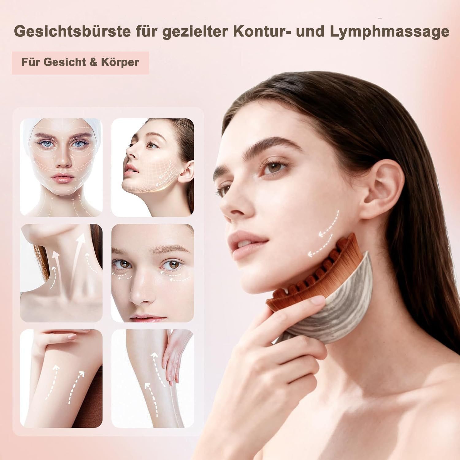 ARI ANWA Skincare Gesichtsmassagegerät Contour Facial Brush, Gua Sha Bürste – Gesichtsbürste Lymphmassage