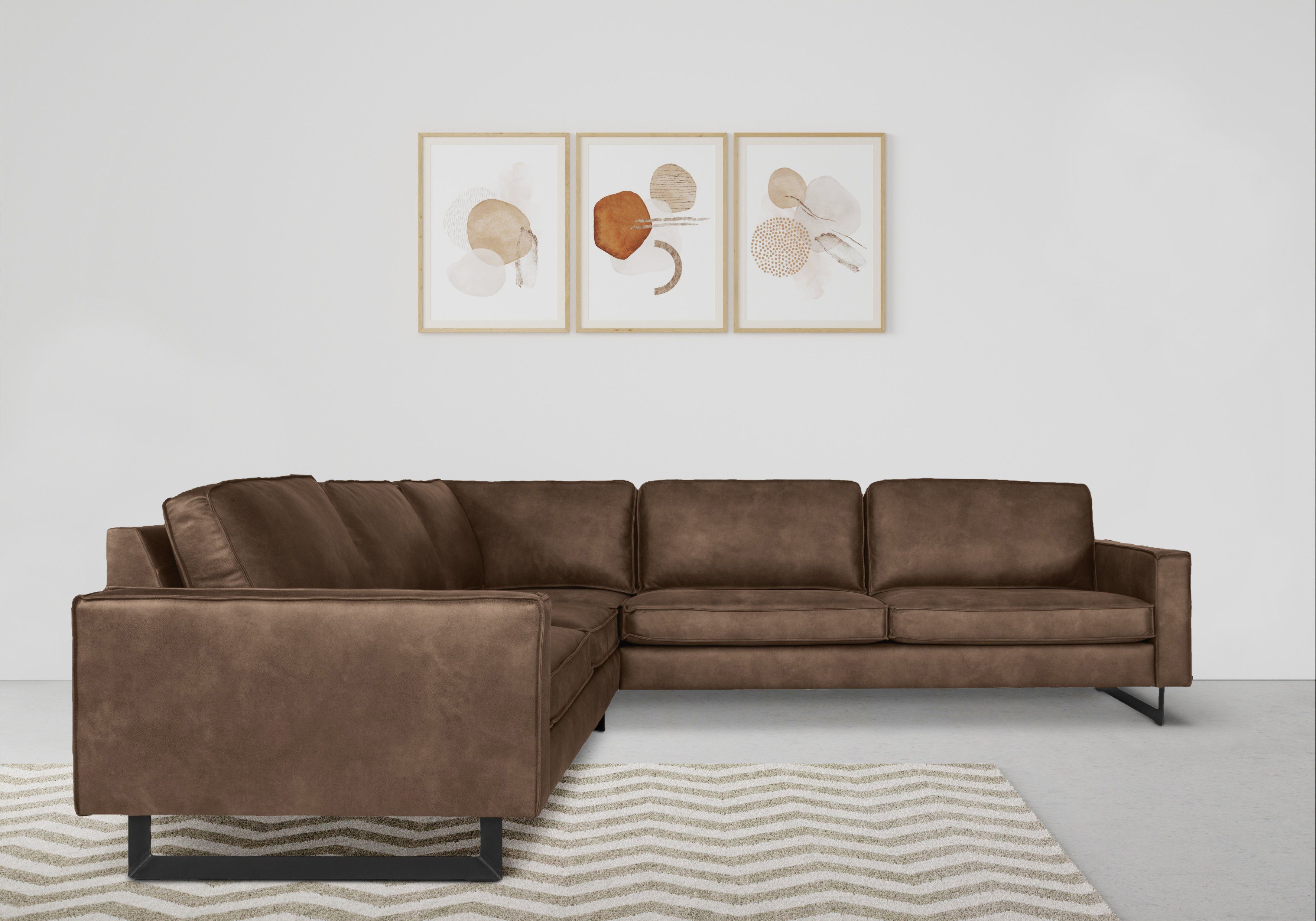 Home affaire Ecksofa Pinto, XXL, 250/290 cm, langer Schenkel, Ottomane, Cor günstig online kaufen