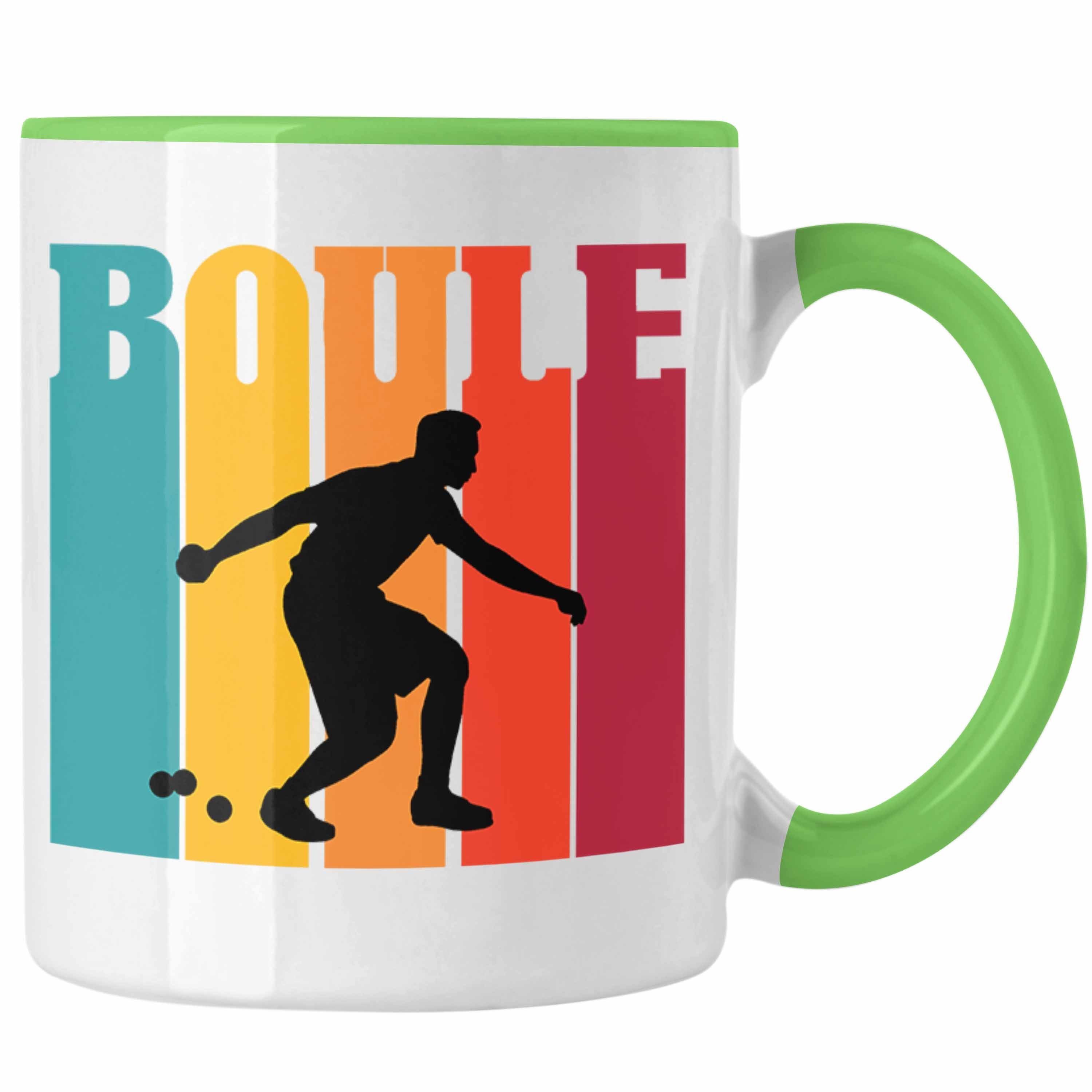 Trendation Tasse Boule Tasse für Boule-Spieler als Geschenkidee Spruch Grün