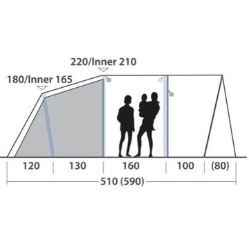 Outwell Gruppenzelt Outwell Hayward Lake 4ATC Familienzelt, Camping, 4 Personen, Personen: 4