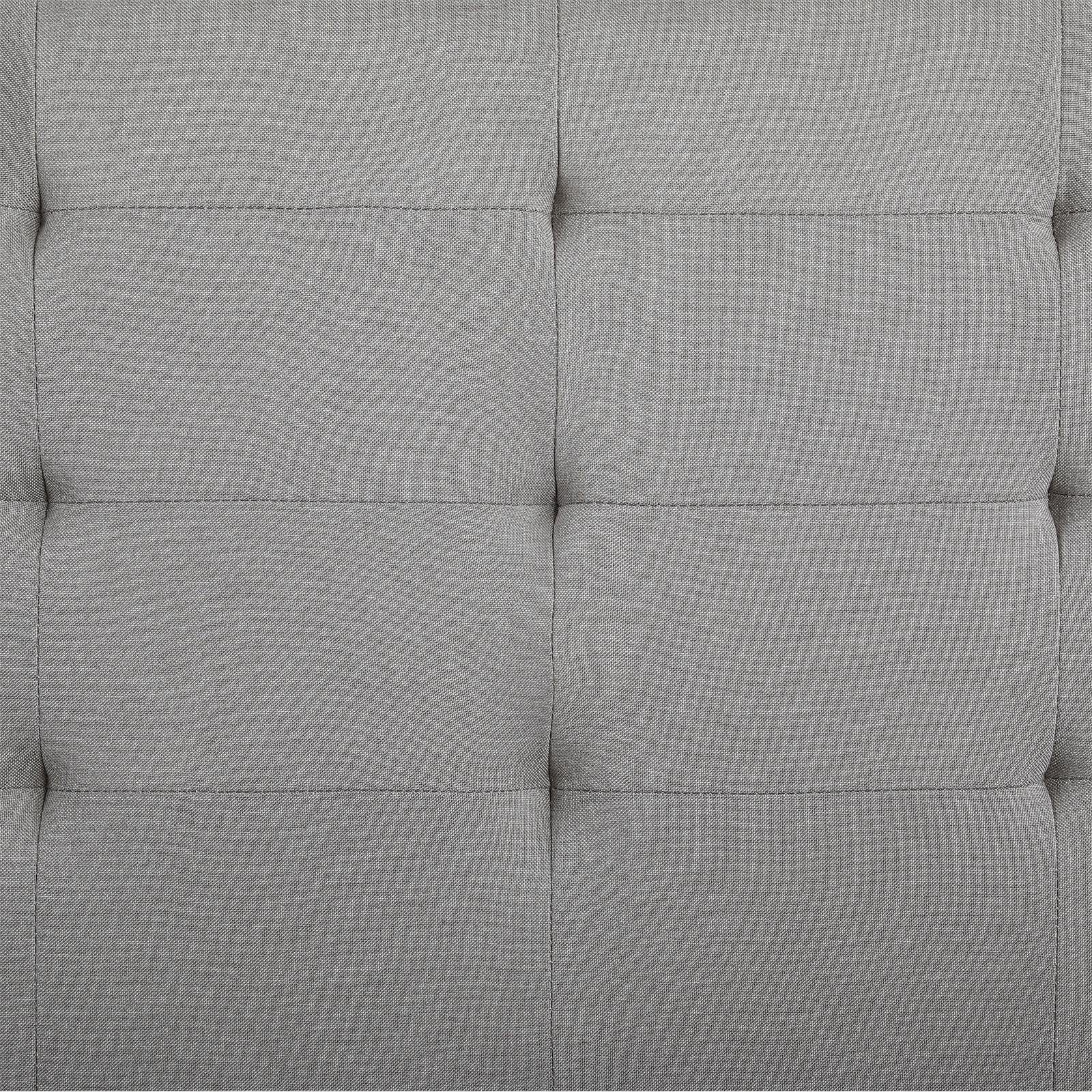 CARO-Möbel Polsterbett OHIO, Einzelbett 90x200 cm Bettgestell mit Lattenrost Kopfteil grau
