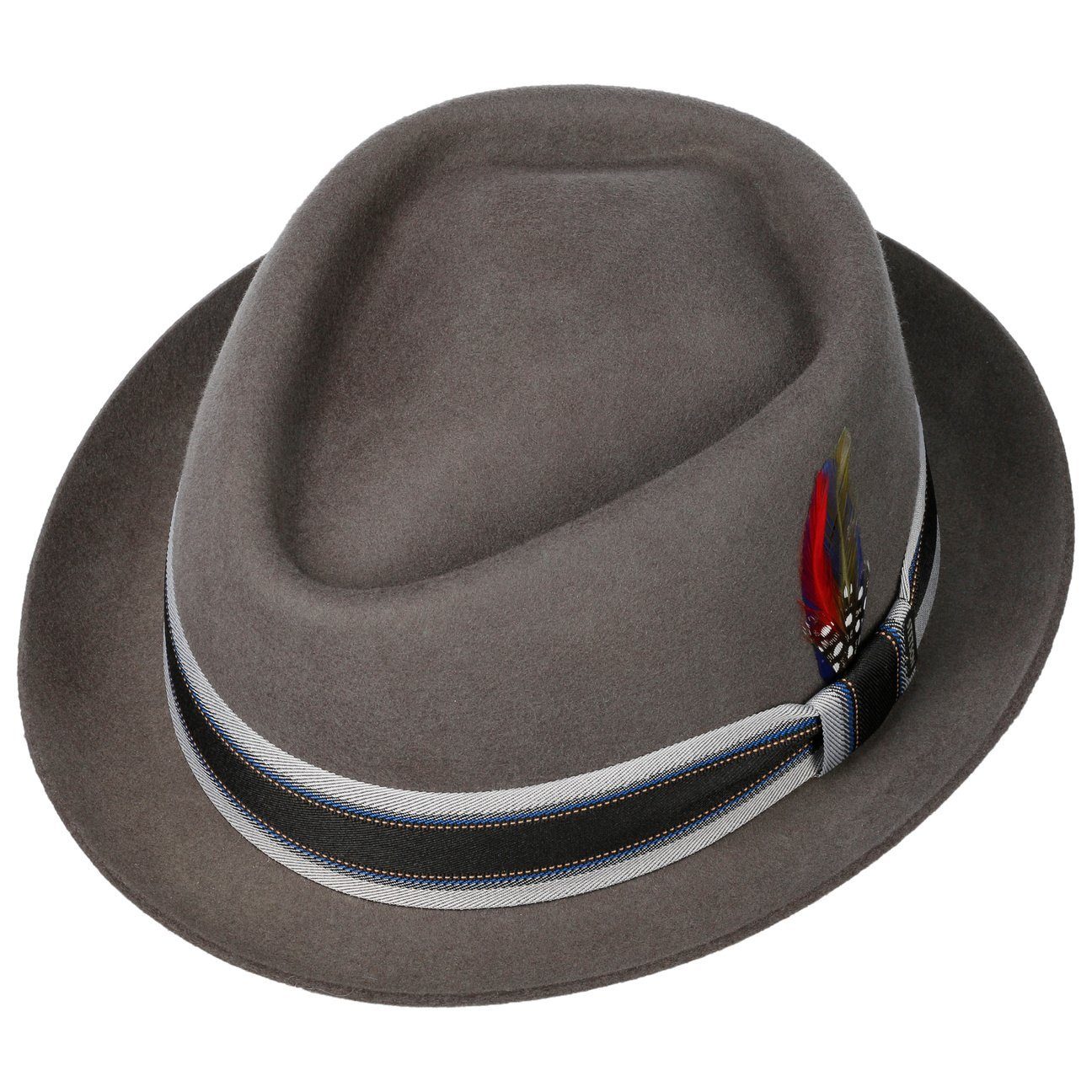 Stetson Fedora (1-St) Wollfilzhut mit Futter grau