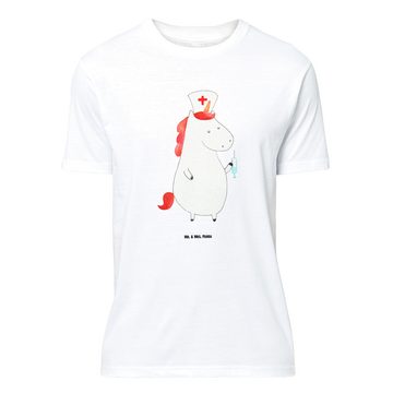 Mr. & Mrs. Panda T-Shirt Einhorn Krankenschwester - Weiß - Geschenk, Pegasus, Unicorn, Damen, (1-tlg)