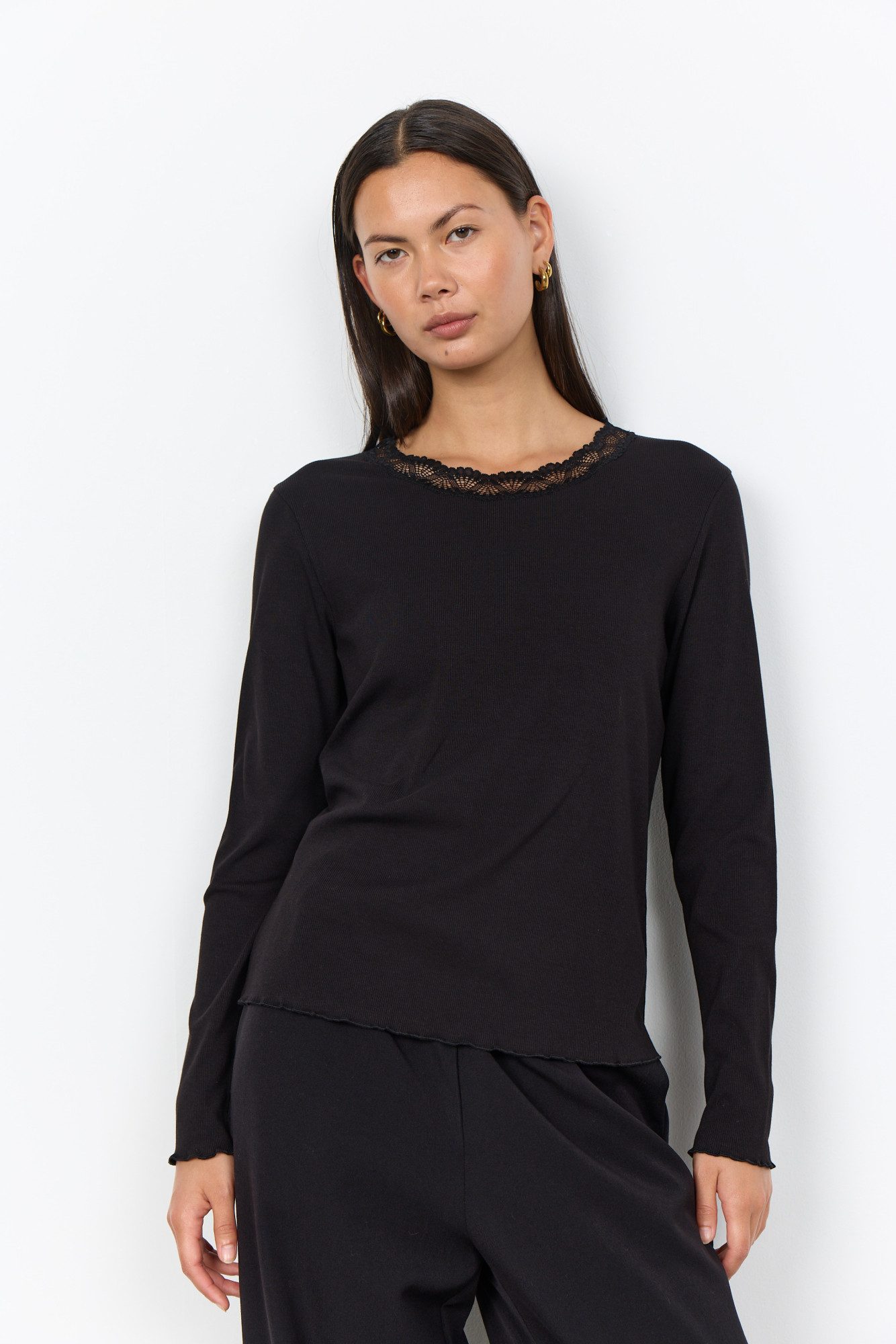 soyaconcept Langarmshirt SC-CHANILLA 5 Baumwollmischung, Spitze