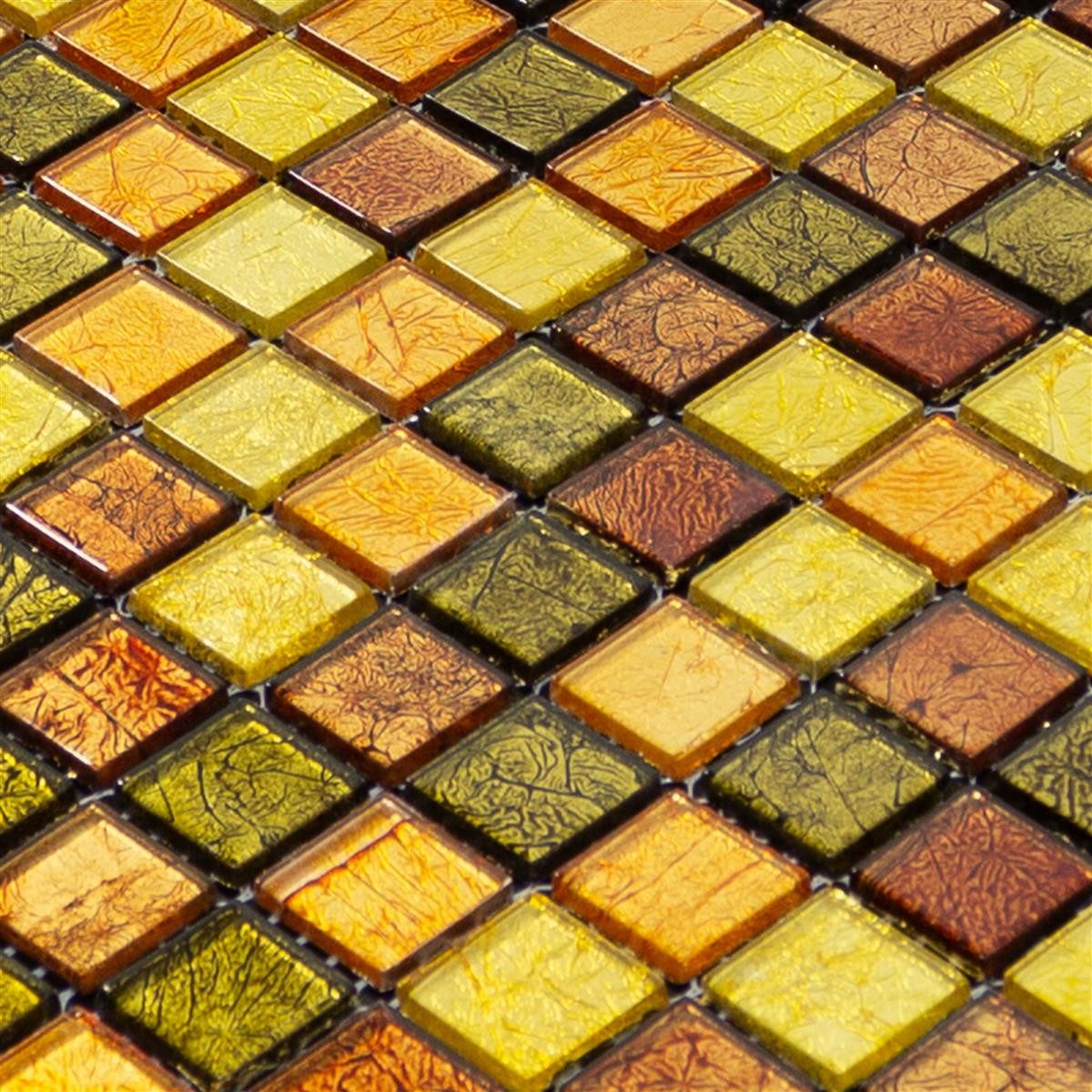 Mosafil Mosaikfliesen Glasmosaik Fliesen Curlew Gelb Orange 23 4mm, Glas 30.000x30.000, rot-gelb-orange, Verlegefertig auf ein Netz geklebt - Wasserfest