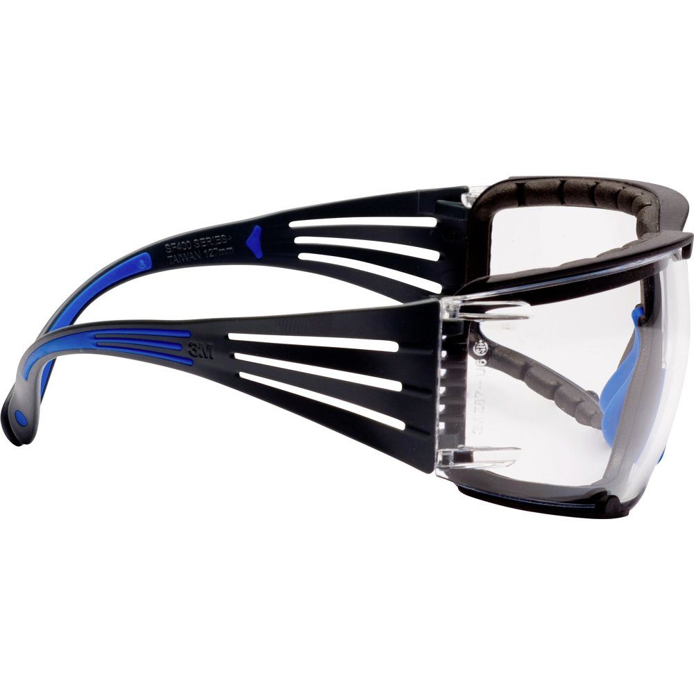 3M Antibeschlag-Schutz DIN Arbeitsschutzbrille Blau, 3M mit Überbrille SF401SGAF-BLU-F Grau