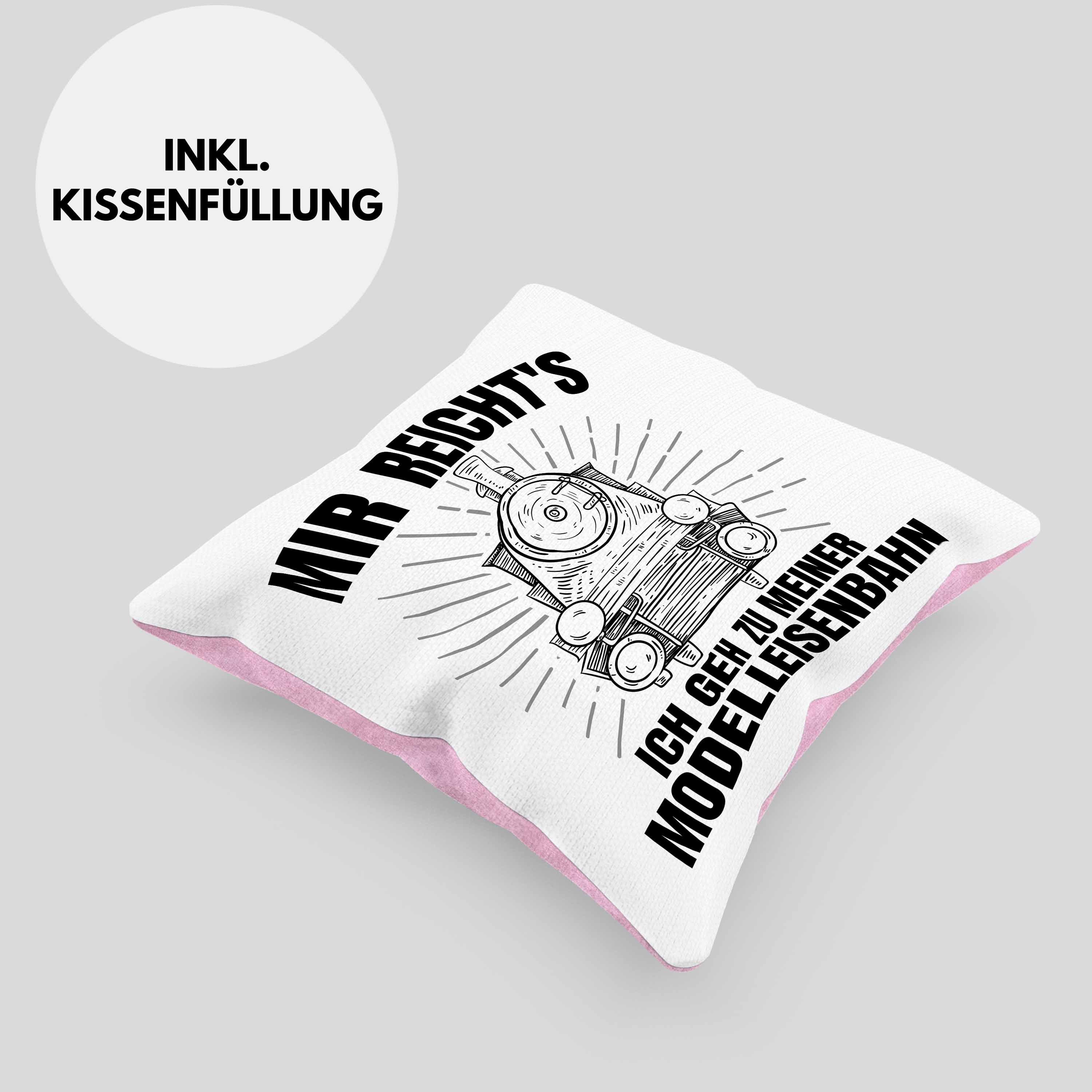 Reichts Spruch 40x40 - Geh Rosa Kissen Dekokissen Trendation Dampflok Modelleisenbahn Geschenk Füllung Zu Mir mit Dekokissen Geschenkdidee Trendation Mönner Ich Meiner