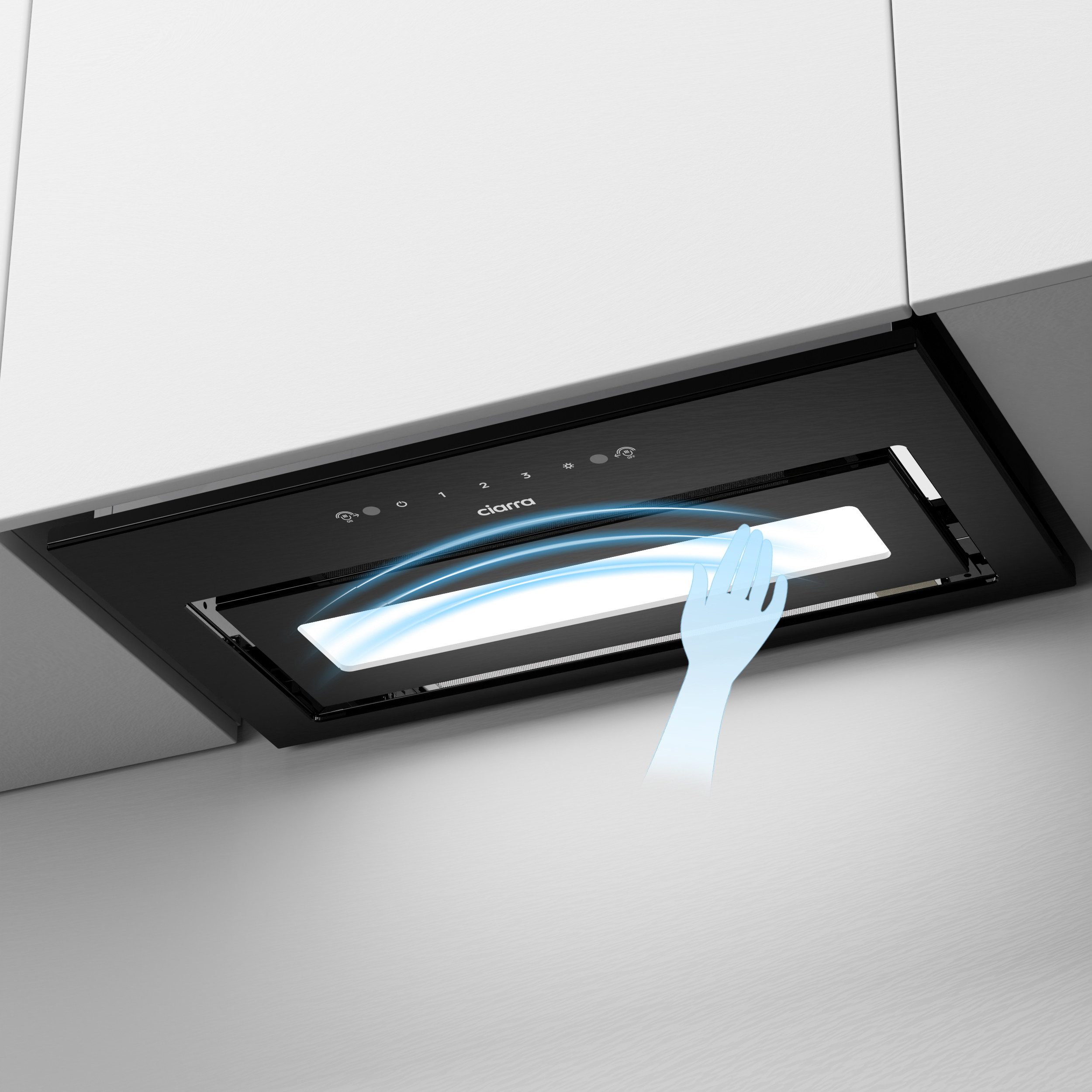 CIARRA Unterbauhaube 52cm Einbauhaube 460 m³/h Abluft & Umluft VM5931B 52cm Einbauhaube 460 m³/h Abluft & Umluft VM5931B, Einbau-Dunstabzugshaube 52 cm für Küchenschrank Handgestensteuerung