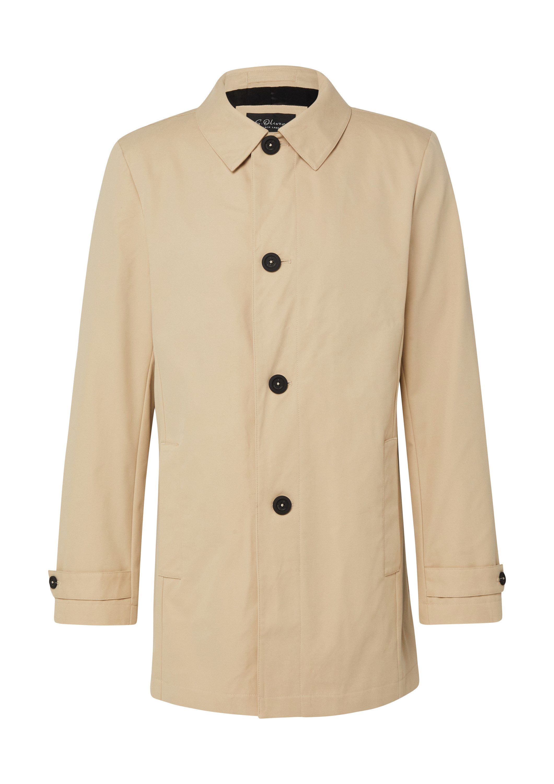 s.Oliver Funktionsmantel Outdoor-Mantel Leichter Kurzmantel aus Baumwollmix mit Umlegekragen