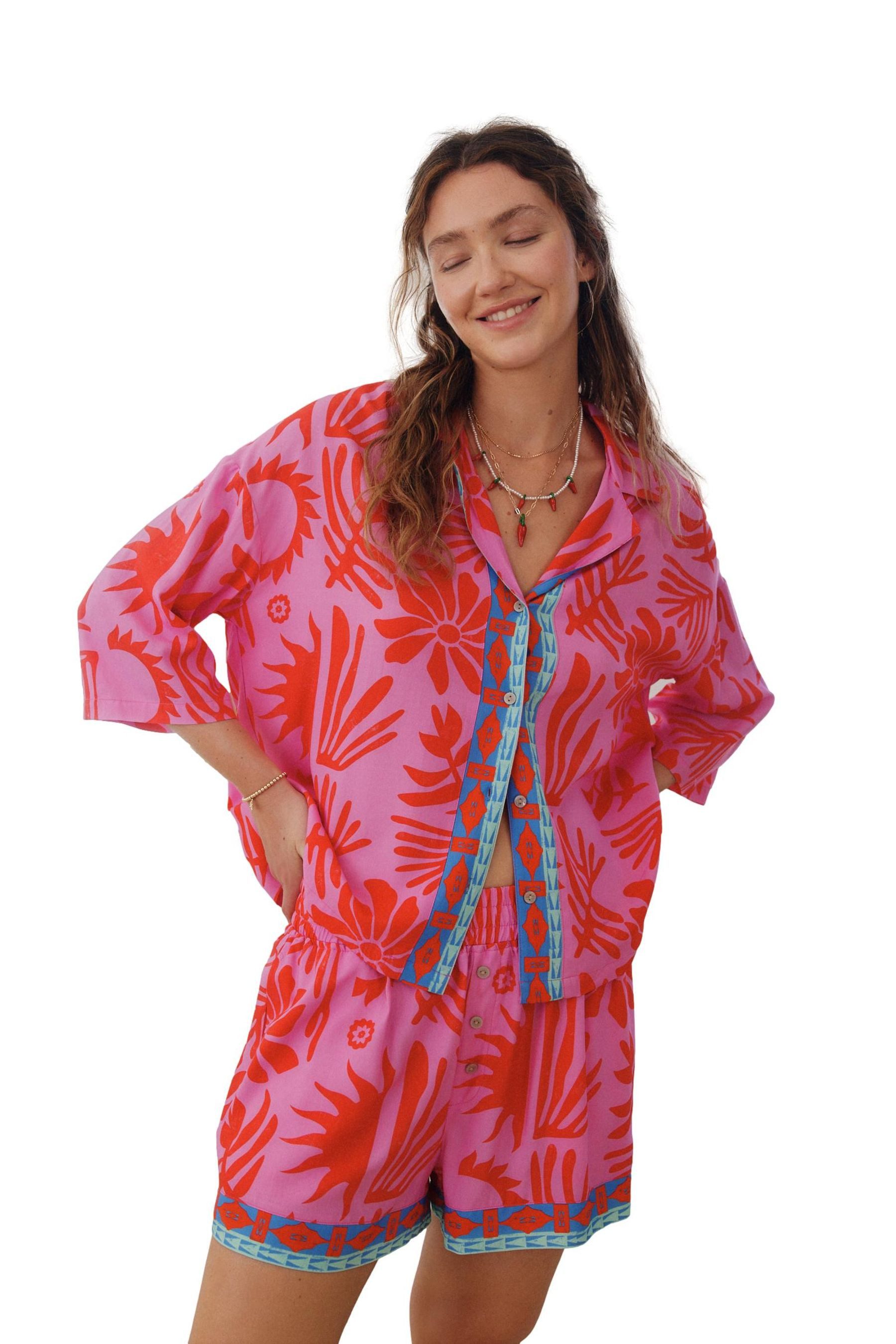 Next Pyjama Durchgeknöpfter kurzer Schlafanzug (2 günstig online kaufen