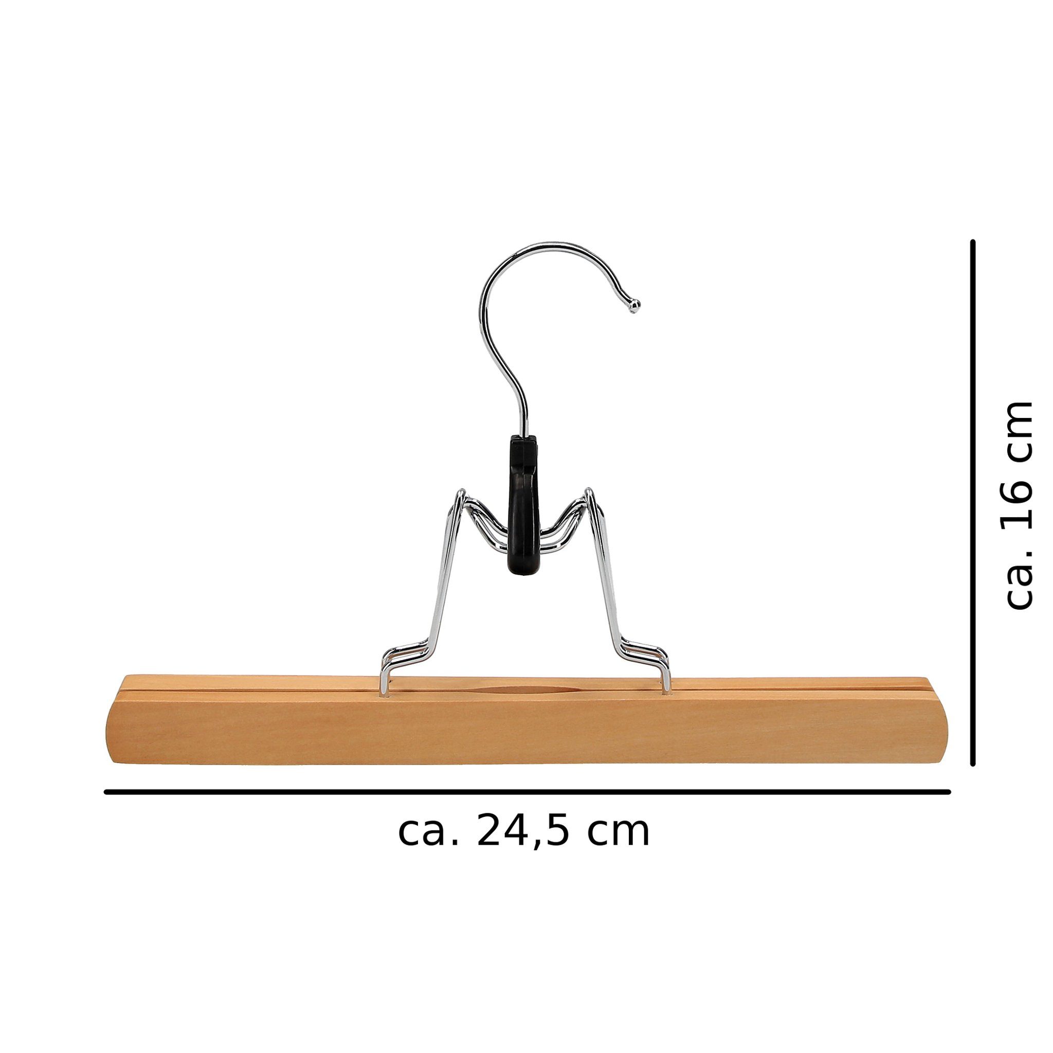 Generisch Kleiderbügel 12x Hosenspanner aus Holz 24,5 × 16 cm rutschfest, p günstig online kaufen
