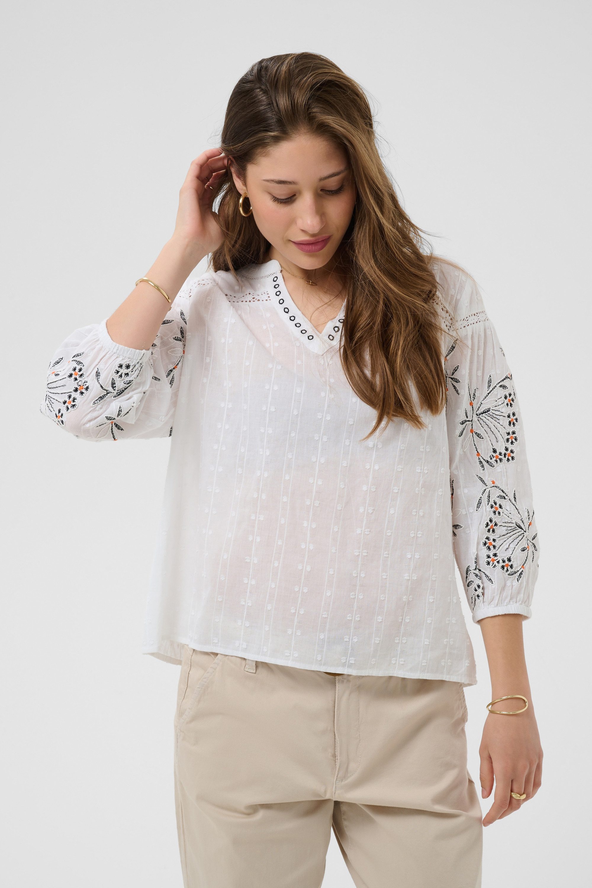 Cream Langarmbluse Langarm-Bluse CRSereni