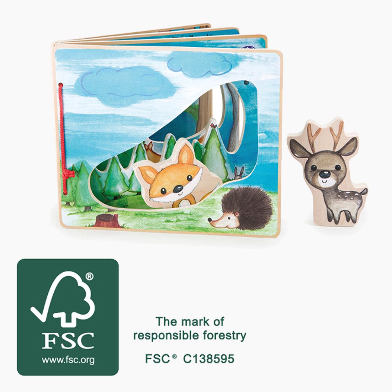 Small Foot Stoffbuch Bilderbuch Waldlandschaft, interaktiv (packung, 2-St), Spielspaß für kleine Hände