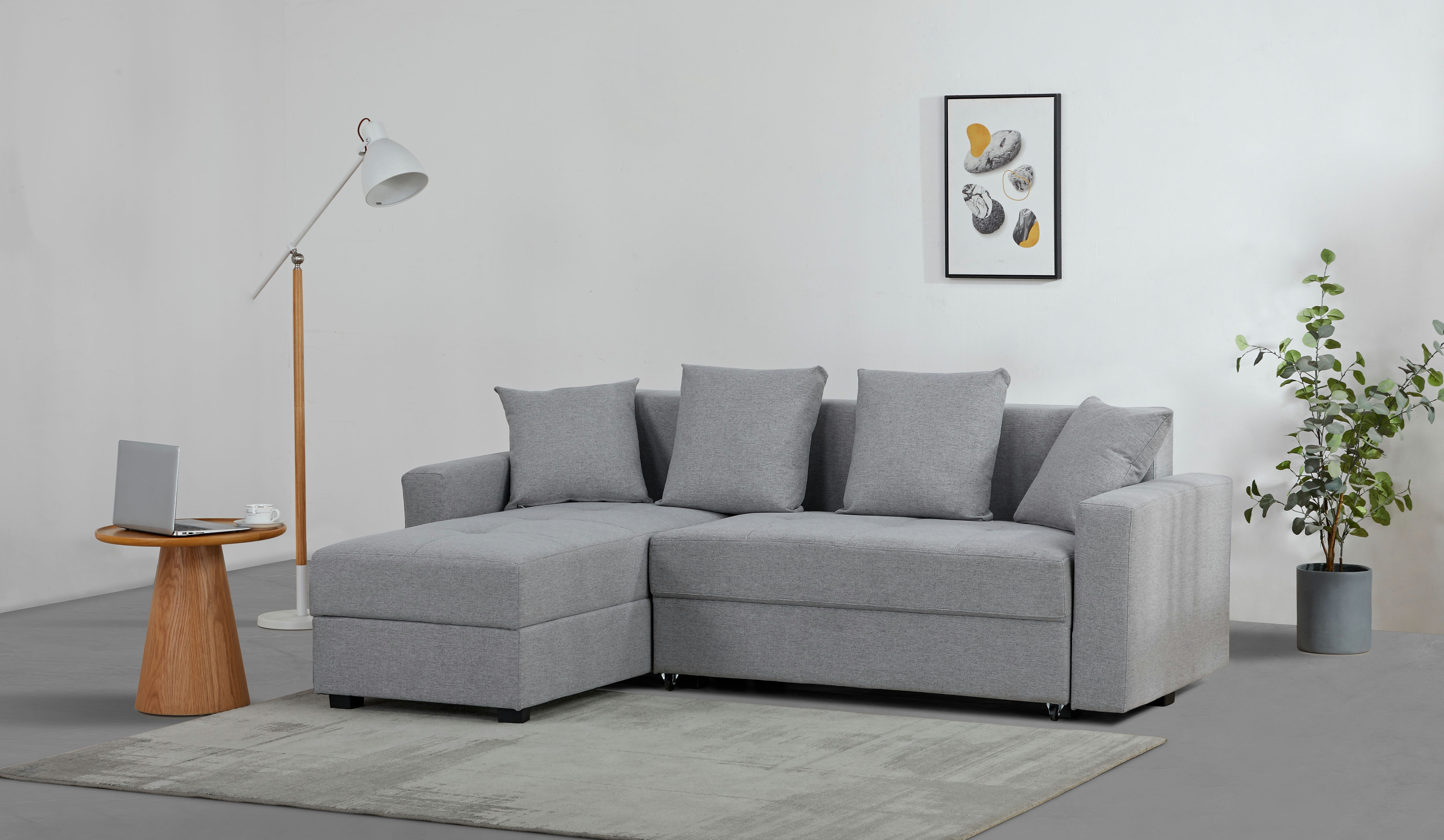 Ecksofa KILLAM, 217 cm, L-Form, mit Schlaffunktion u. Bettkasten