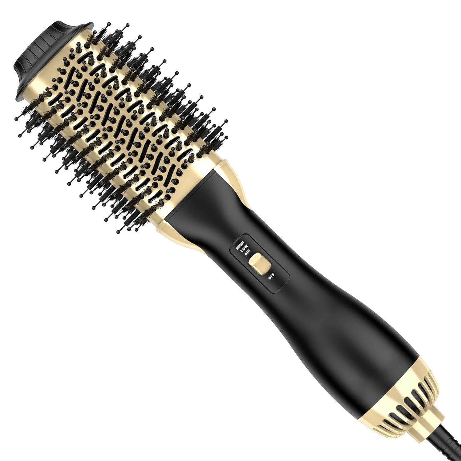 OKWISH Warmluftbürste Haarglättbürste Haartrockner Rundbürste Lockenbürste rotierend Keramik, Heißluftkamm Haarglätter Glättbürste Glättungskamm Haarglättungsbürste