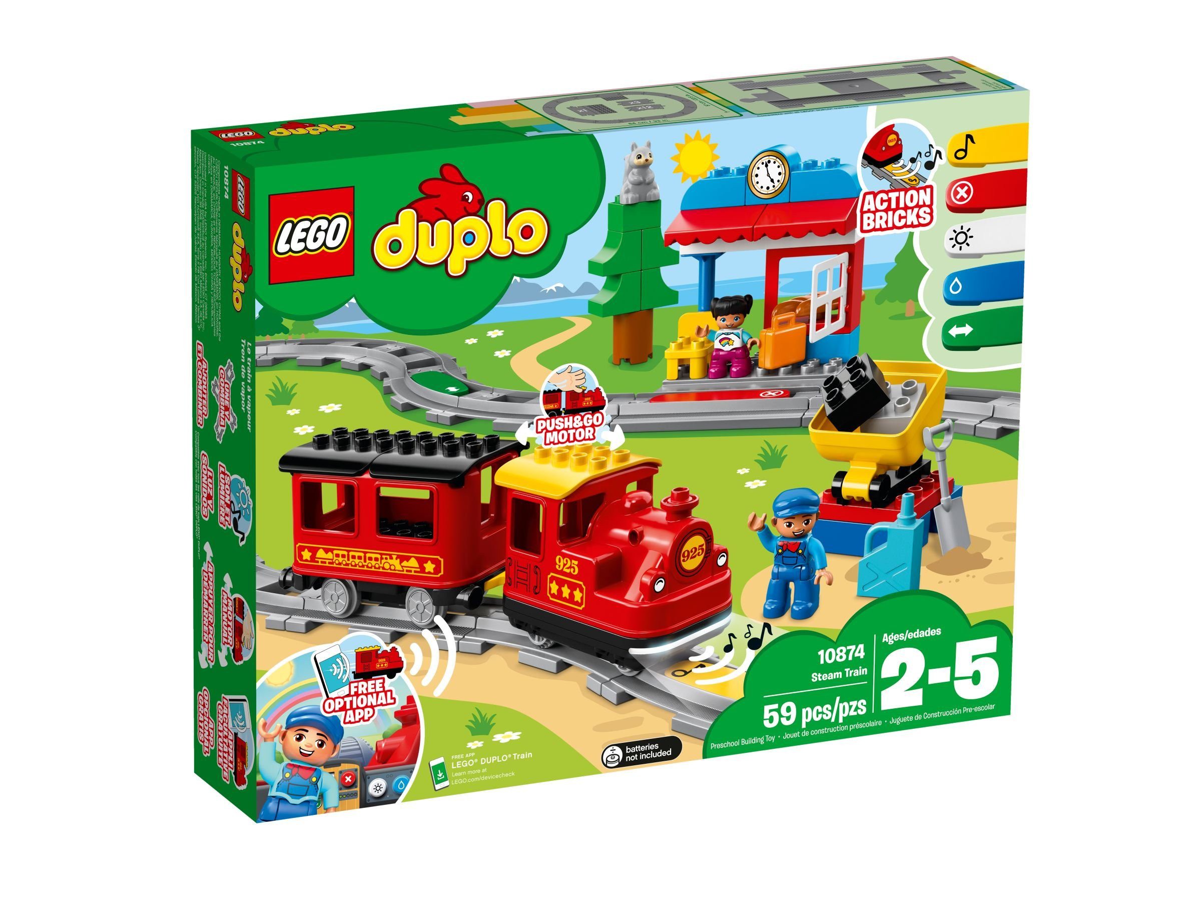 LEGO® LEGO® Duplo 10874 Dampfeisenbahn Konstruktionsspielsteine, (59 St) günstig online kaufen