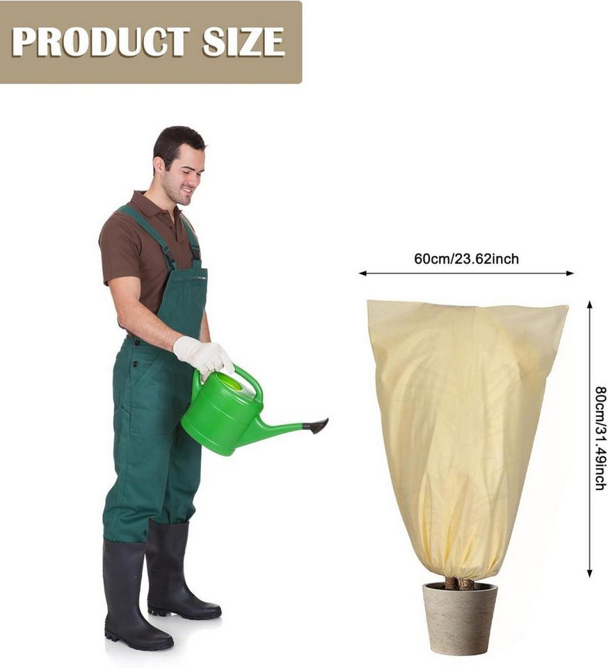 Thumbnail - LuxusKollektion Winterschutzhaube Pflanzenschutz Winter 2 Stück 60x80cm Frostschutz Kübelpflanzen
