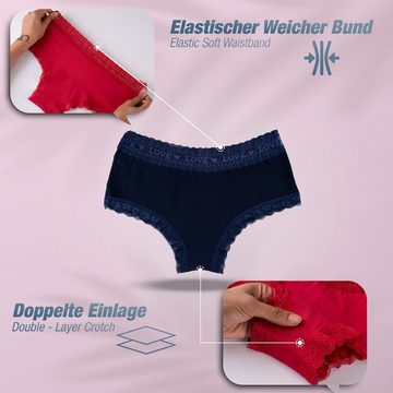 LOREZA Panty 6er Set Pantys - Spitze Love - Bunt (Packung, 6-St)