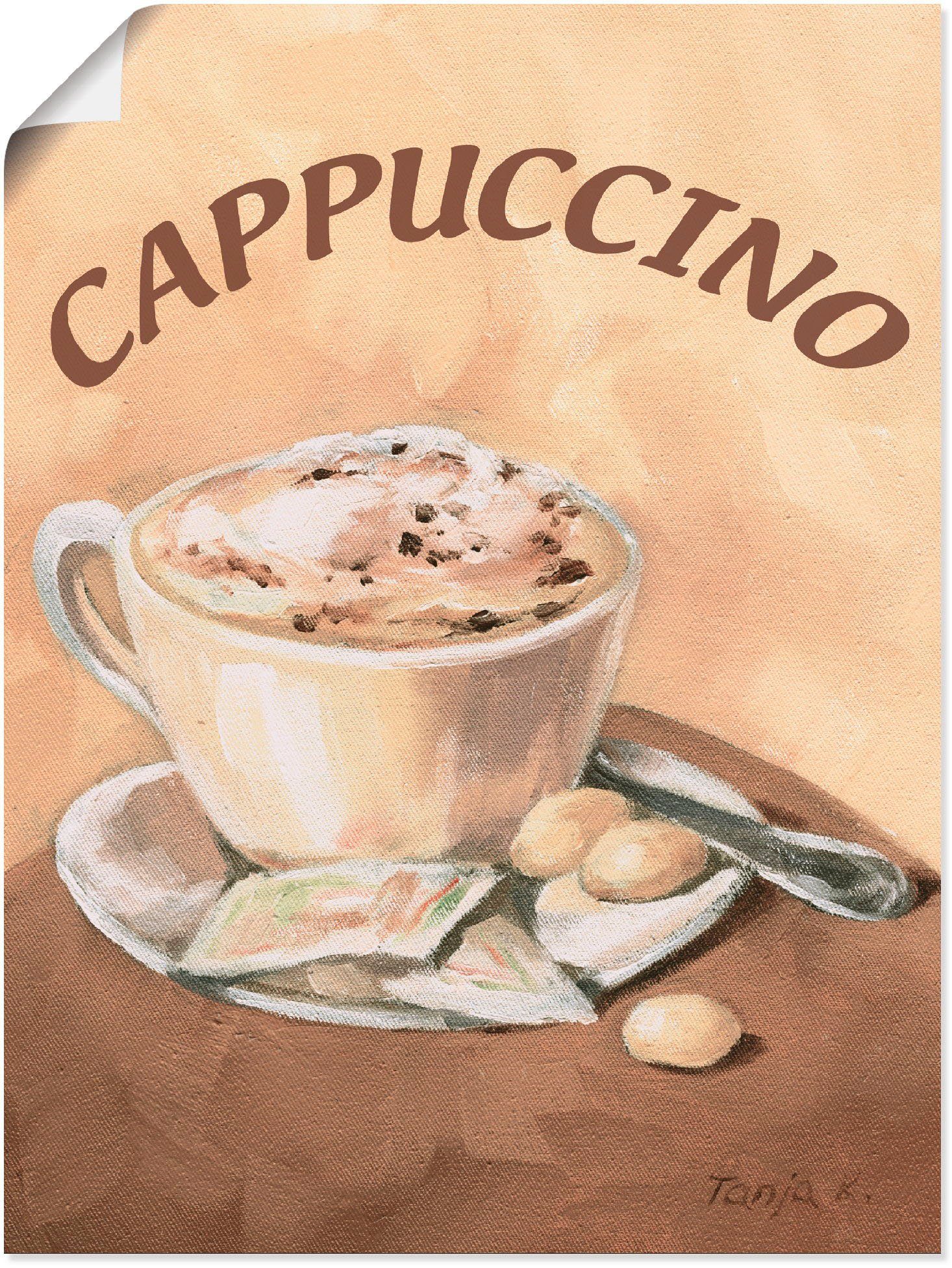 Artland Wandbild Tasse Cappuccino, Getränke (1 St), als Alubild, Leinwandbild, Wandaufkleber oder Poster in versch. Größen