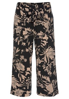 LASCANA Culotte (mit Bindegürtel) mit Blumendruck, Stoffhose, Stretch