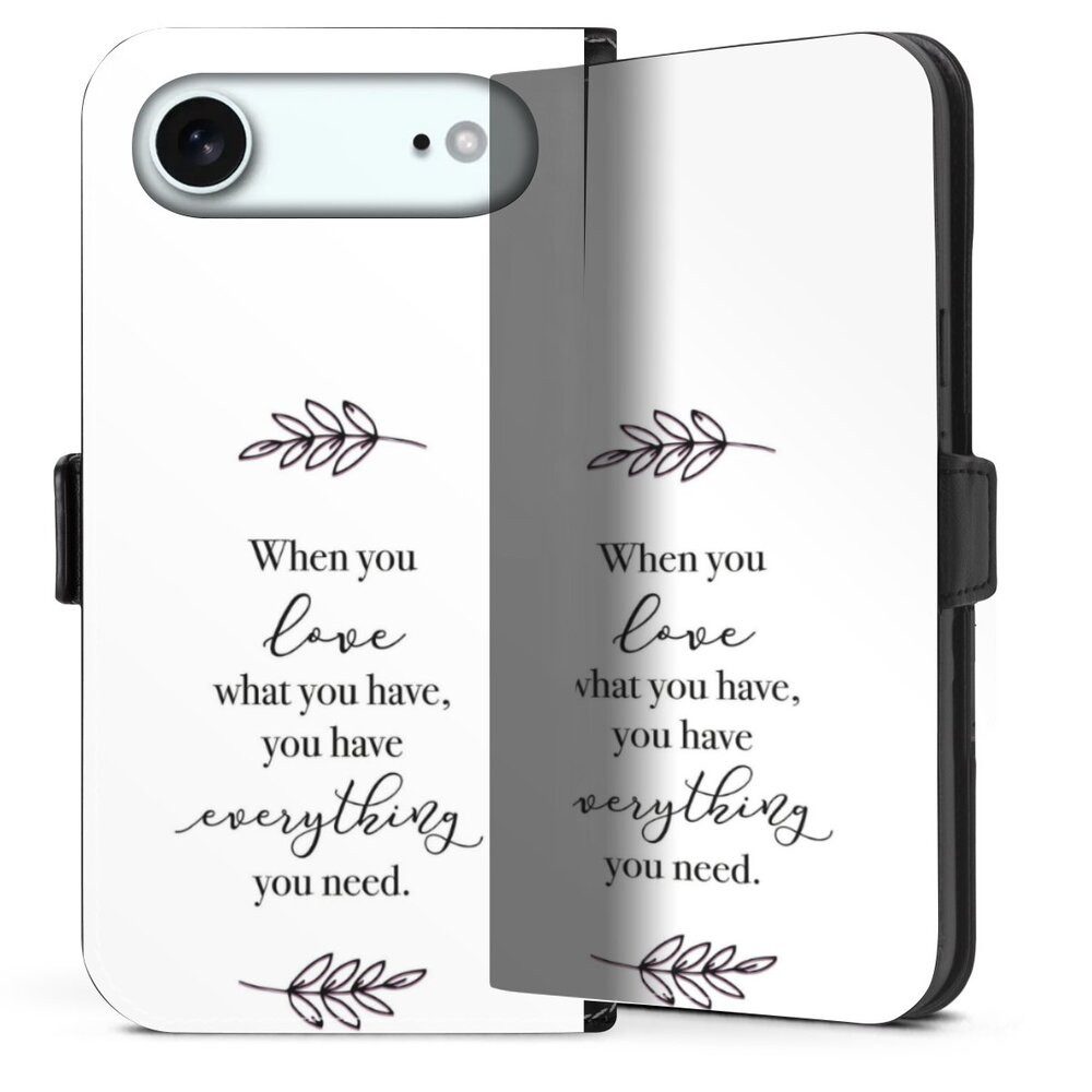 DeinDesign Handyhülle Liebe Spruch Statement When You Love What You Have, Apple iPhone Air Hülle Handy Flip Case Wallet Cover Handytasche Leder