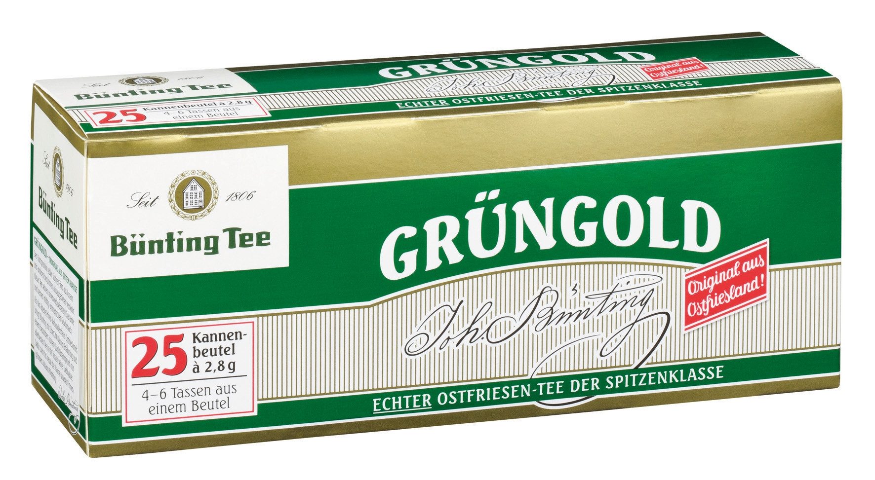 Bünting Tee Tee, Bünting Grüngold Kannenportionen 70g