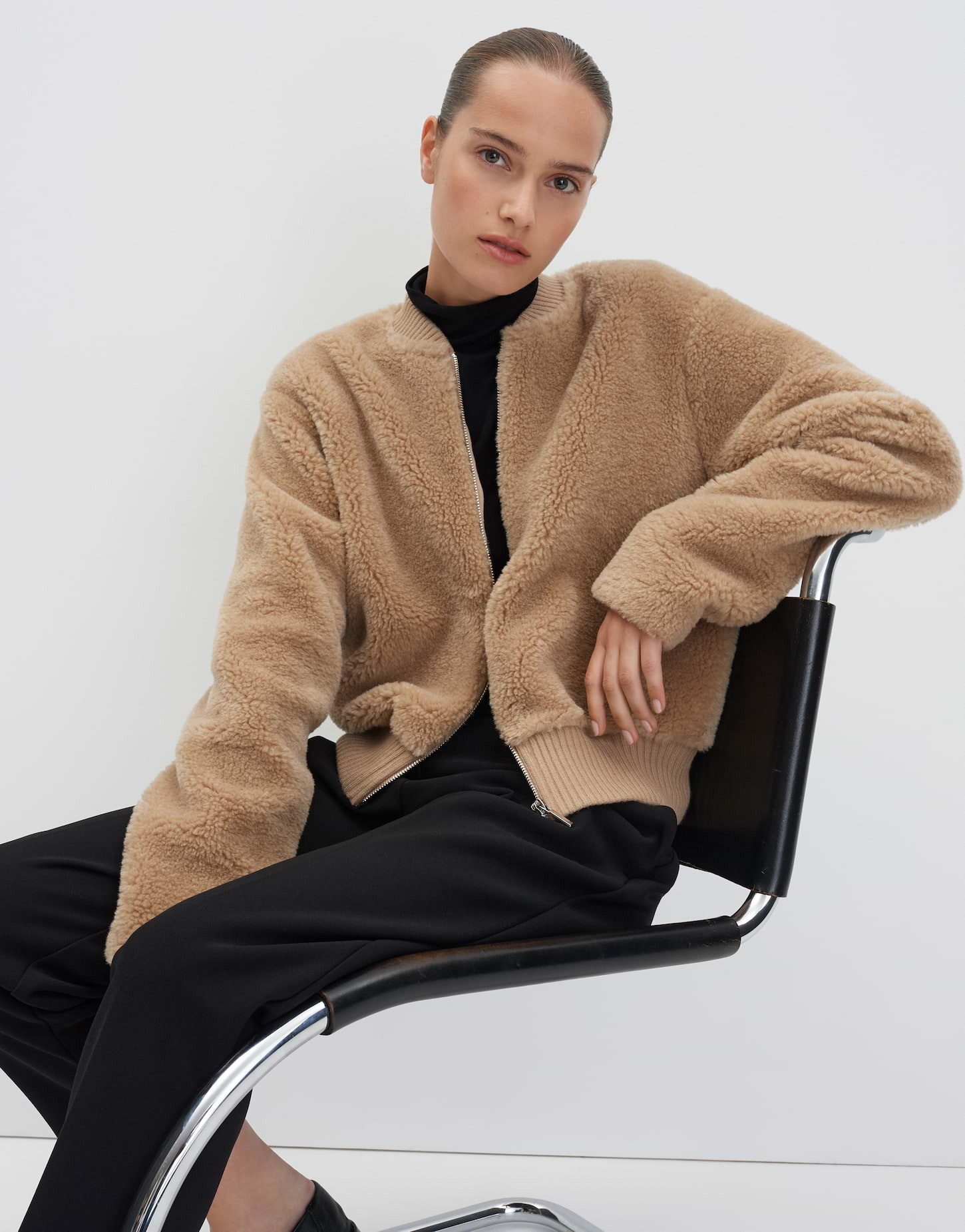 someday Blouson UFURRY Regular mit Teddyfell Blousonjacke mit Teddyfell und Reißverschluss