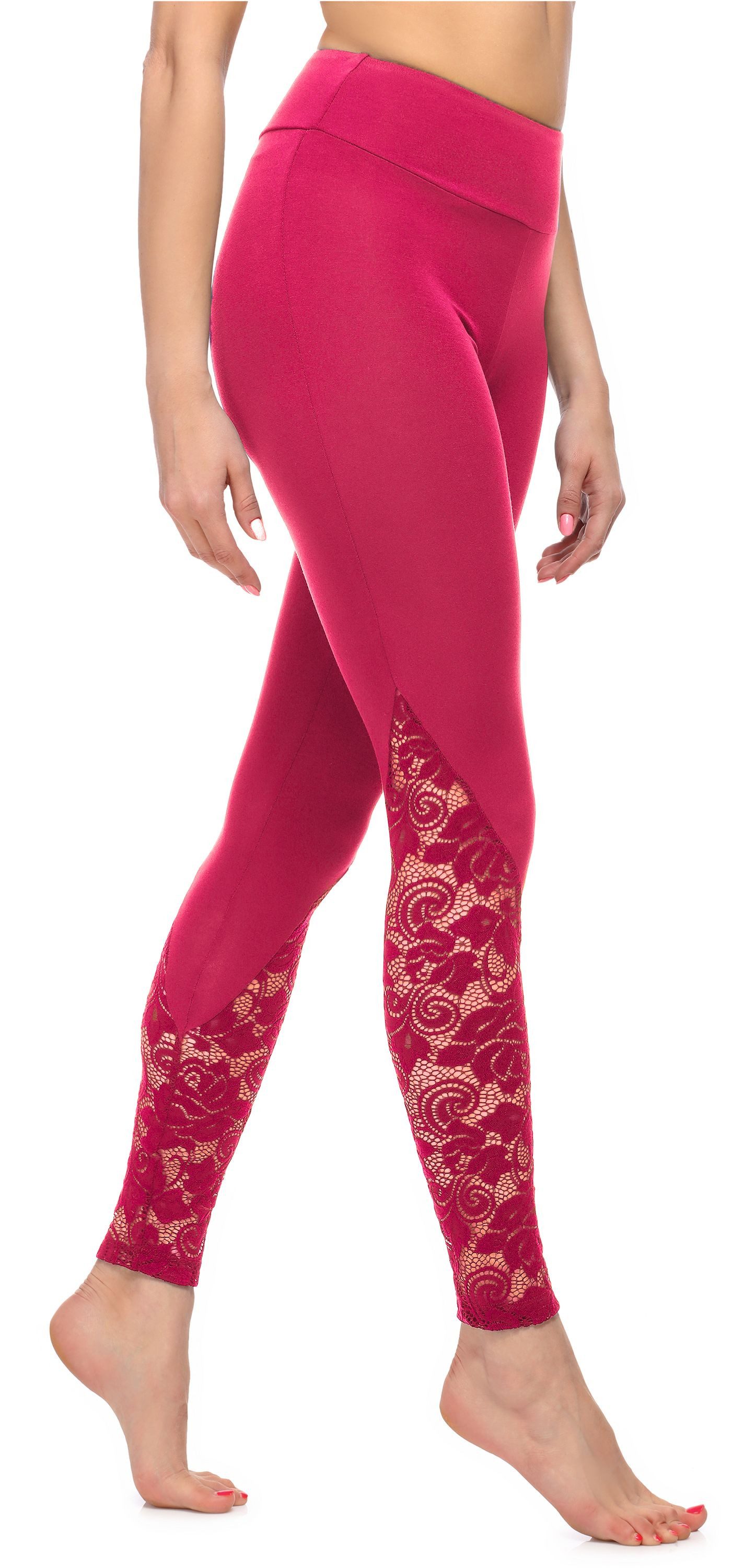 Merry Style Leggings Damen Lange Leggings aus Viskose MS10-305 (1-tlg) elastischer Bund