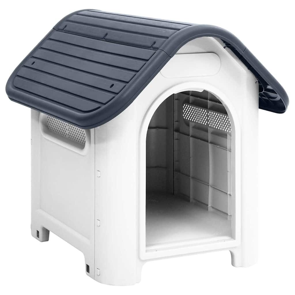 vidaXL Hundehütte vidaXL Hundehütte Grau 59x75x66 cm Polypropylen