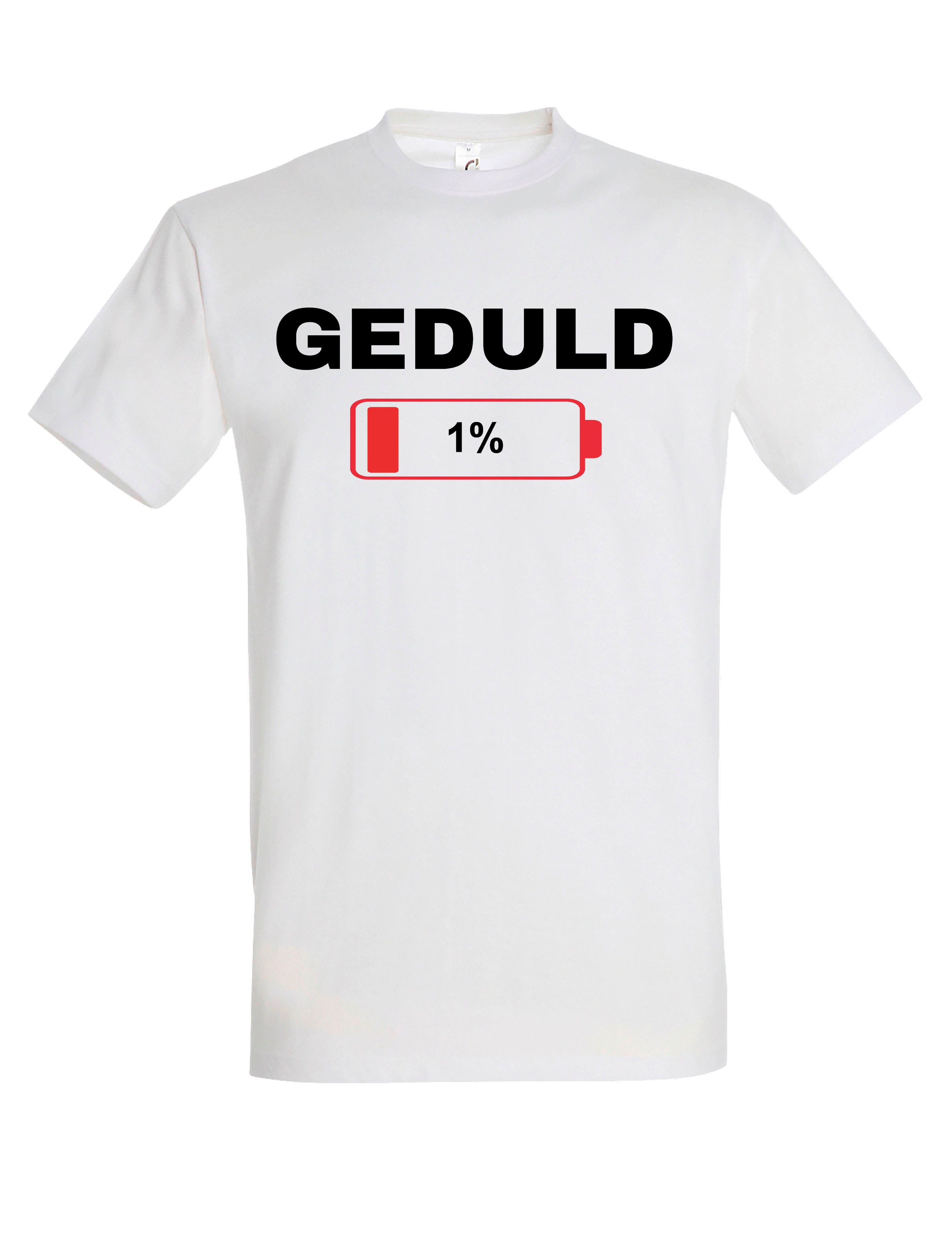 T-Shirt Geduld bei 1%: Herren T-Shirt stylisch lustig Print Statement Geschenk