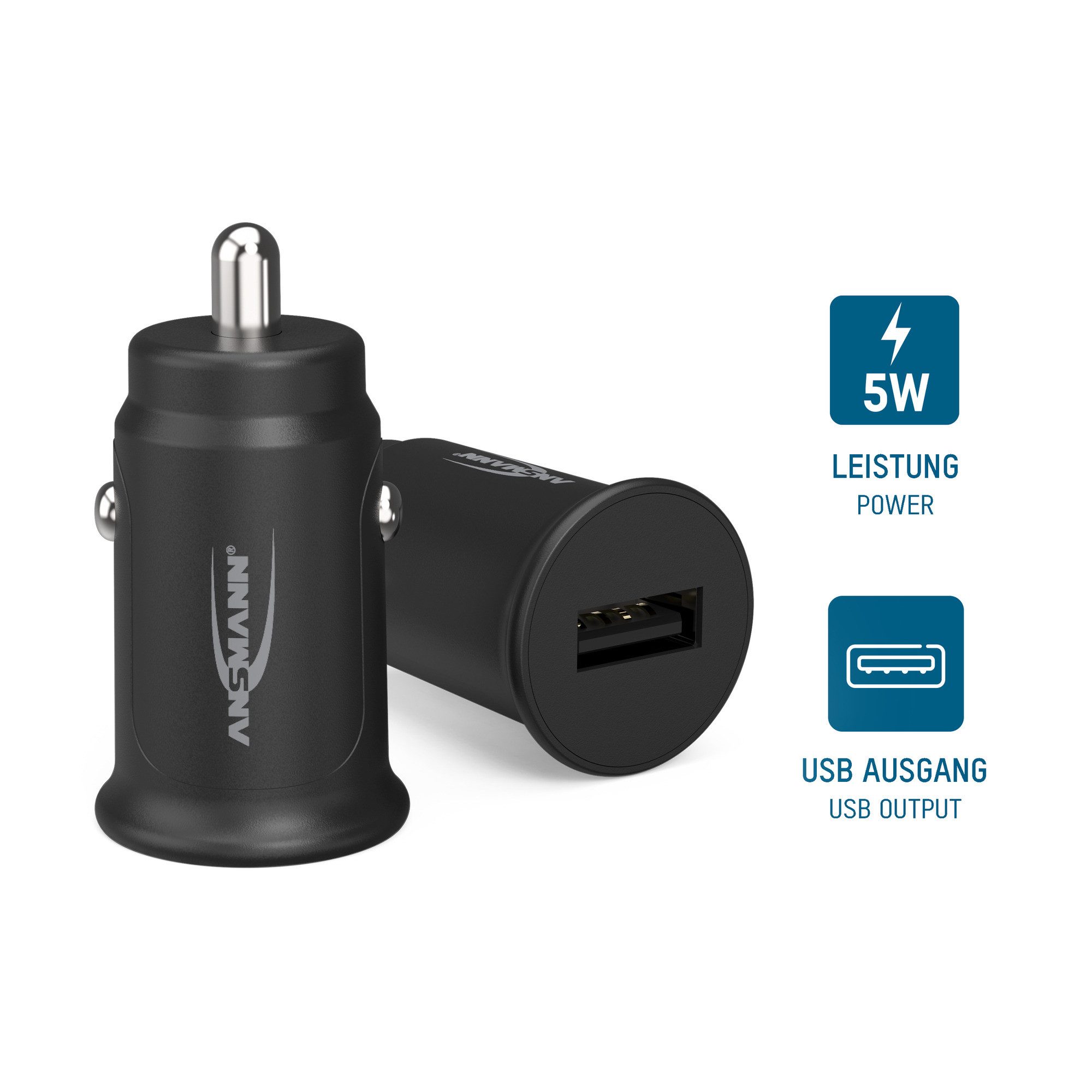 ANSMANN AG In-Car-Charger - USB-Kfz Ladegerät 5W für Smartphone, Tablet, etc. USB-Ladegerät