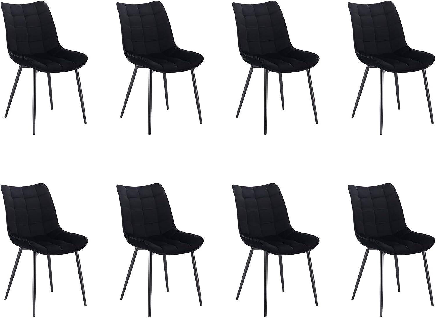 Woltu schwarz Esszimmerstühle (8 Samt St), Polsterstuhl aus Rückenlehne mit
