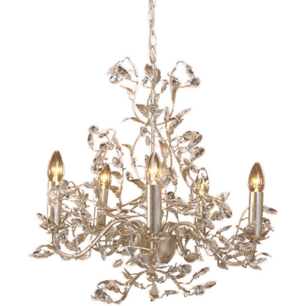 Holländer Pendelleuchte 5-flammig Buono Medium Eisen Silber