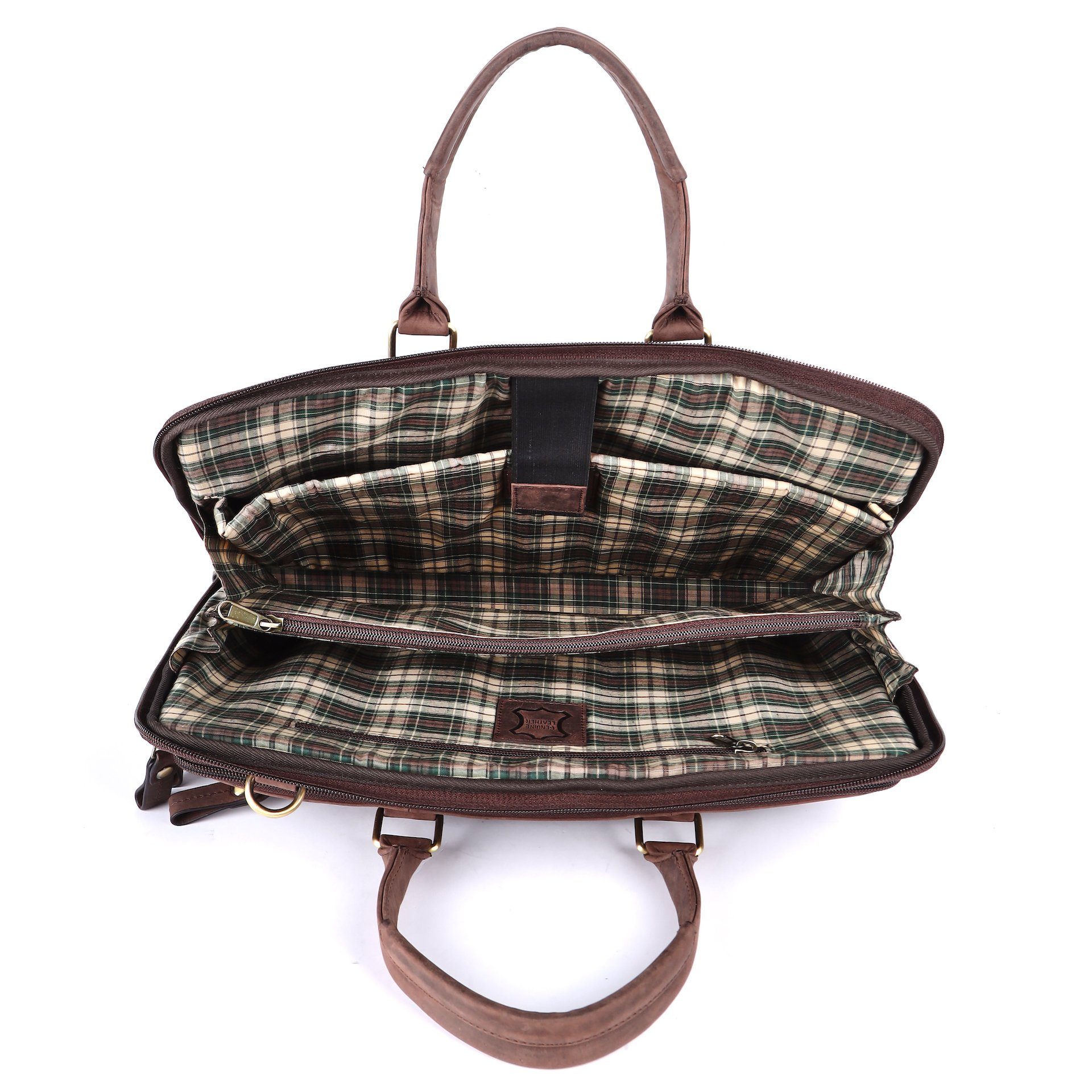 Benthill Aktentasche Echt Leder Laptoptasche Notebooktasche Umhängetasche Laptoptasche, Schultergurt / Umhängegurt Reißverschlussfach
