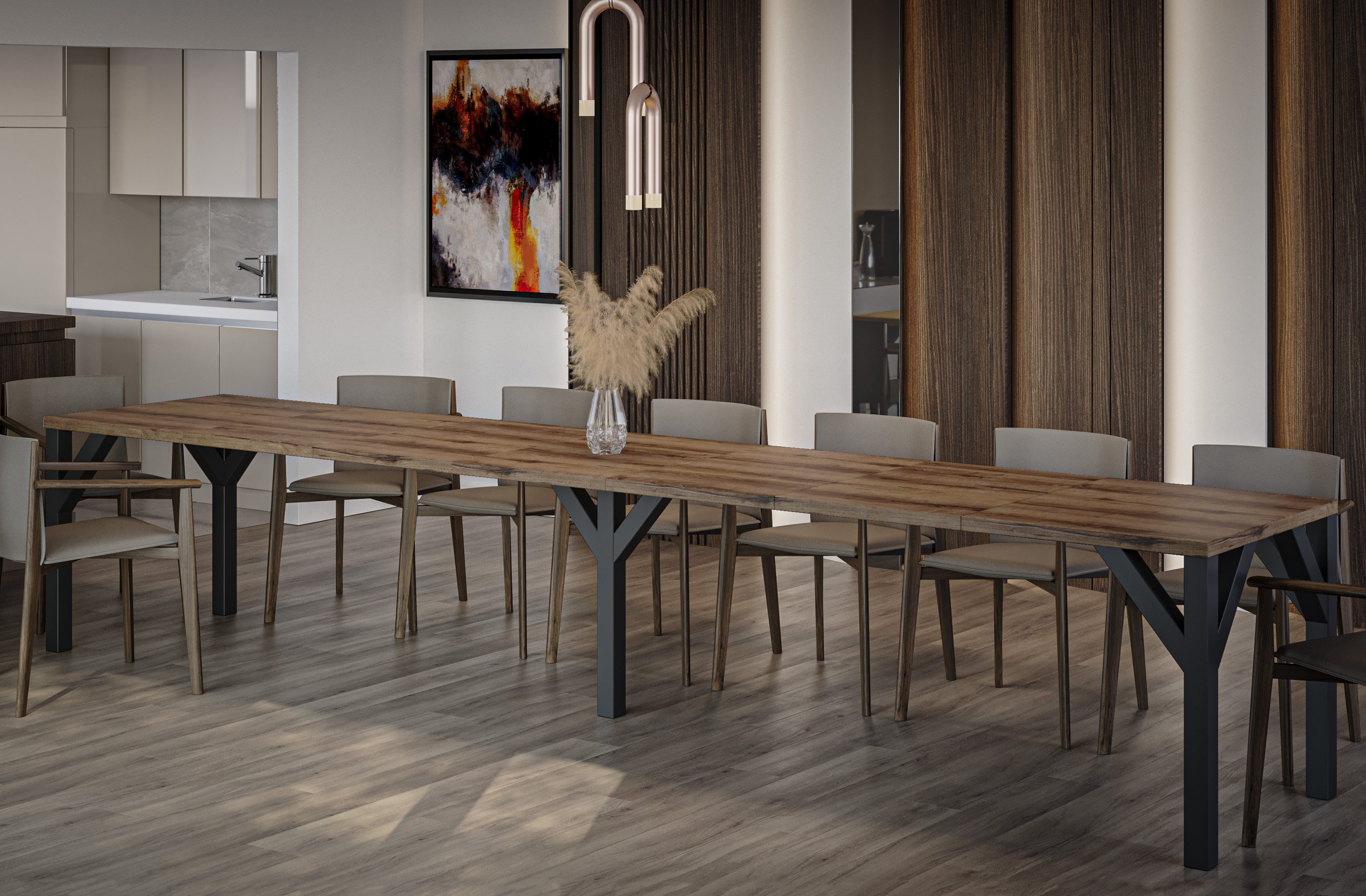 Endo-Moebel Kulissen-Esstisch XXL Dunaj 130-405cm ausziehbar erweiterbar ex günstig online kaufen