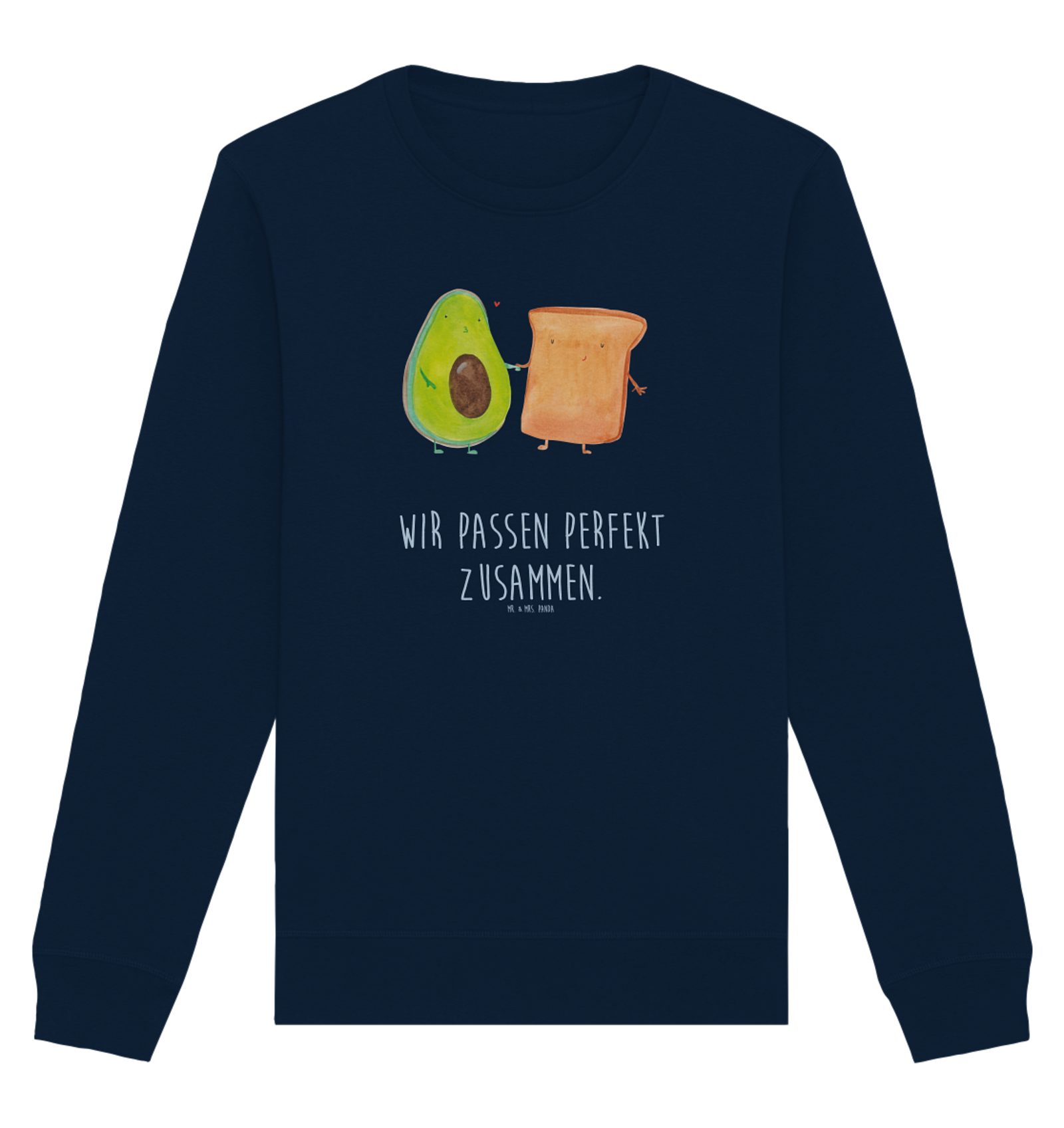Longpullover Avocado Toast Größe L - French Navy - Geschenk, Jahrestagsgeschenk, V