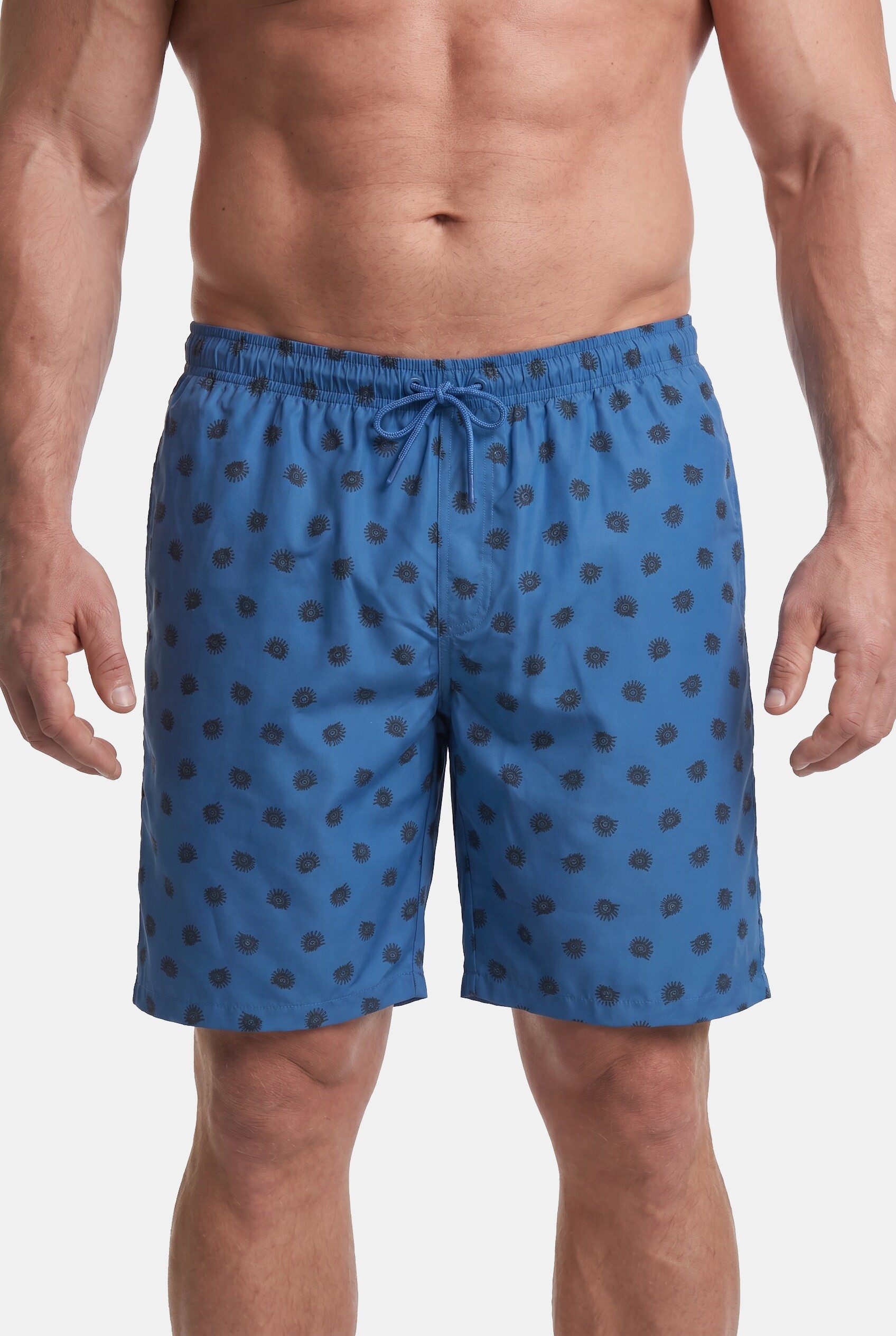 men plus Badehose Badeshorts Bauchfit Alloverprint Elastikbund