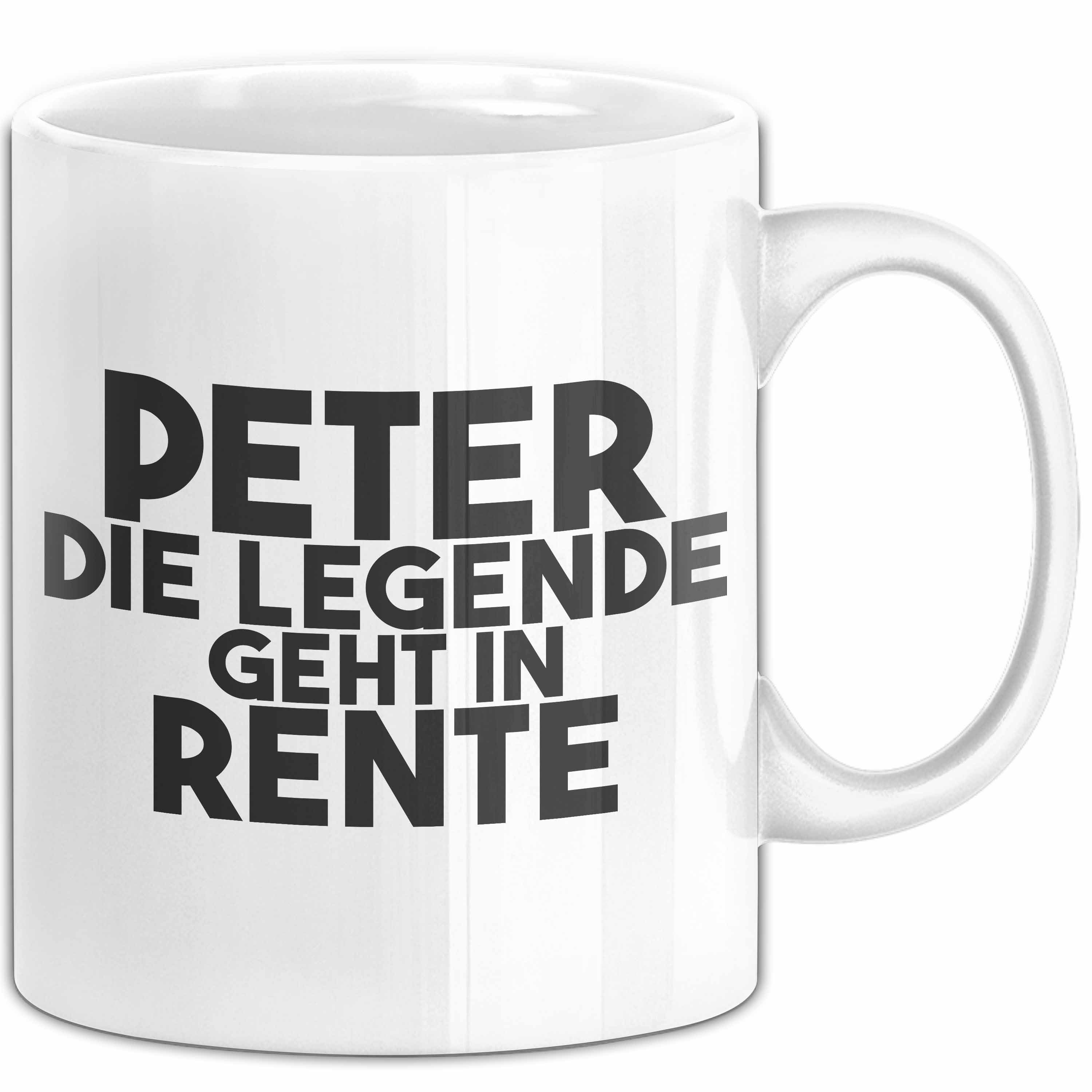 Trendation Tasse Peter Tasse Peter – Die Legende Geht In Rente Geschenk, Keramik