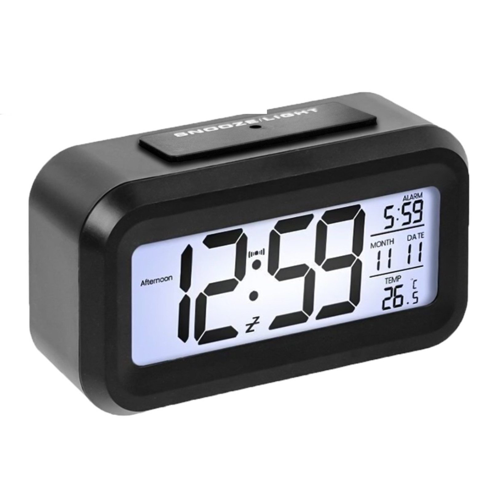 OZAVO Wecker GLNZ17 Digitaler Wecker Mit Temperaturanzeige und Schlaffunktion digital Nachtmodus Kinder Tischuhr mit LCD-Display