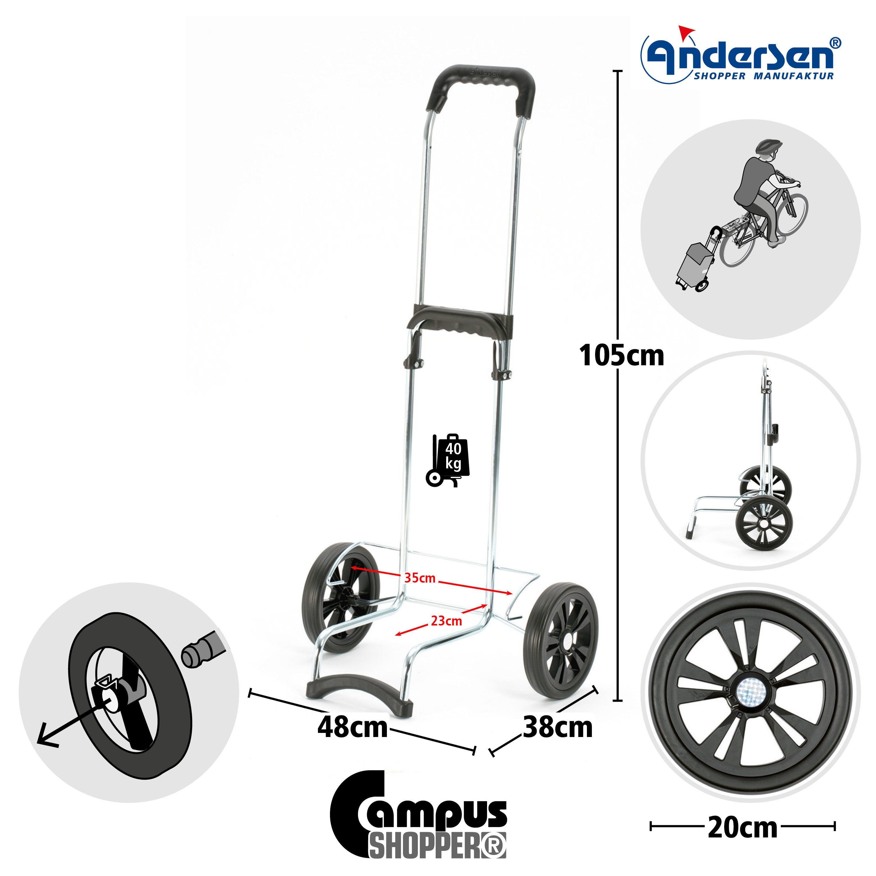 Andersen Einkaufstrolley Campus Shopper Walker schwarz, günstig online kaufen