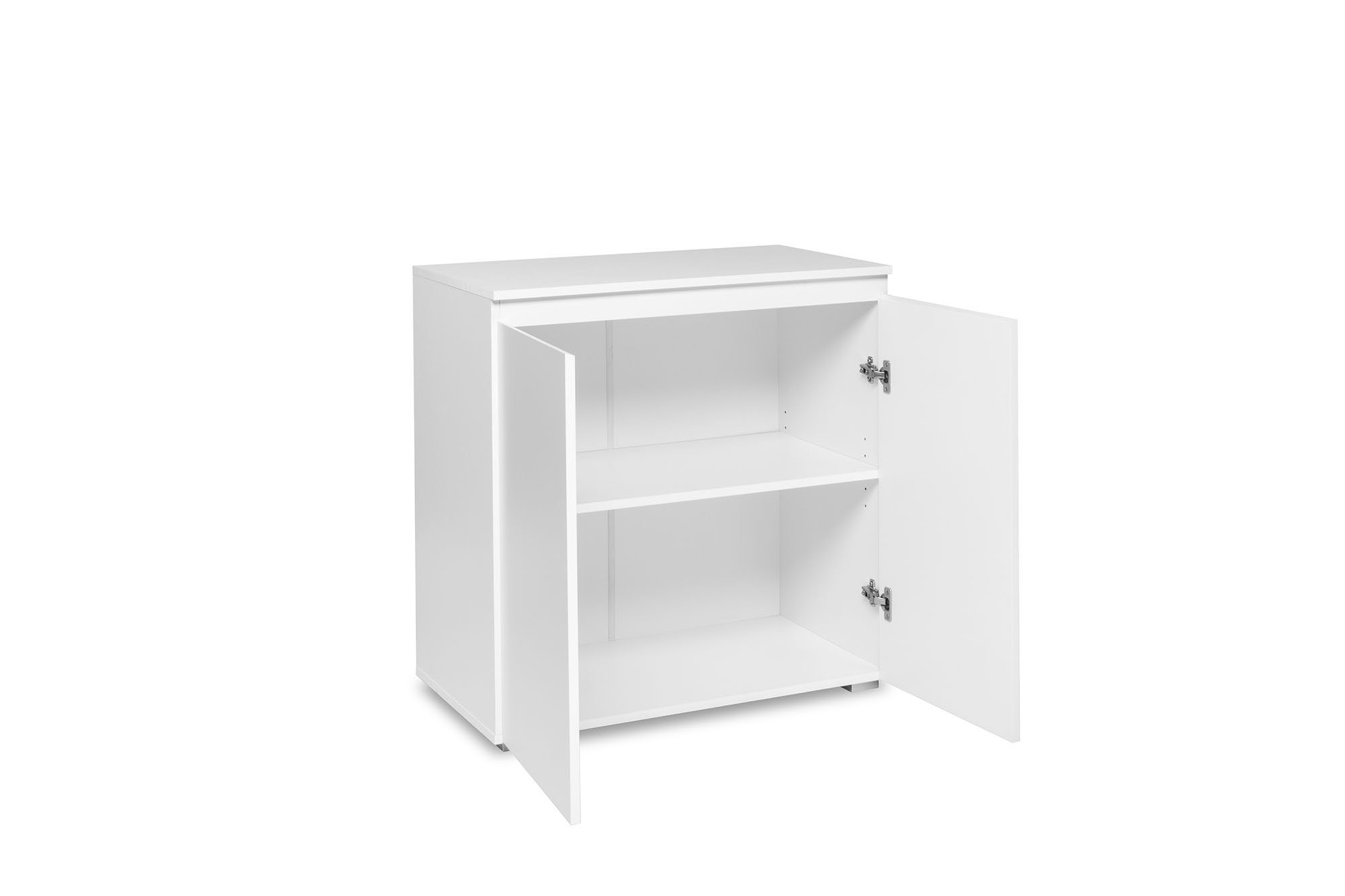 Newroom Kommode weiß 80 cm, Sideboard Weiß Modern Landhaus Skandinavisches Design Wohnzimmer