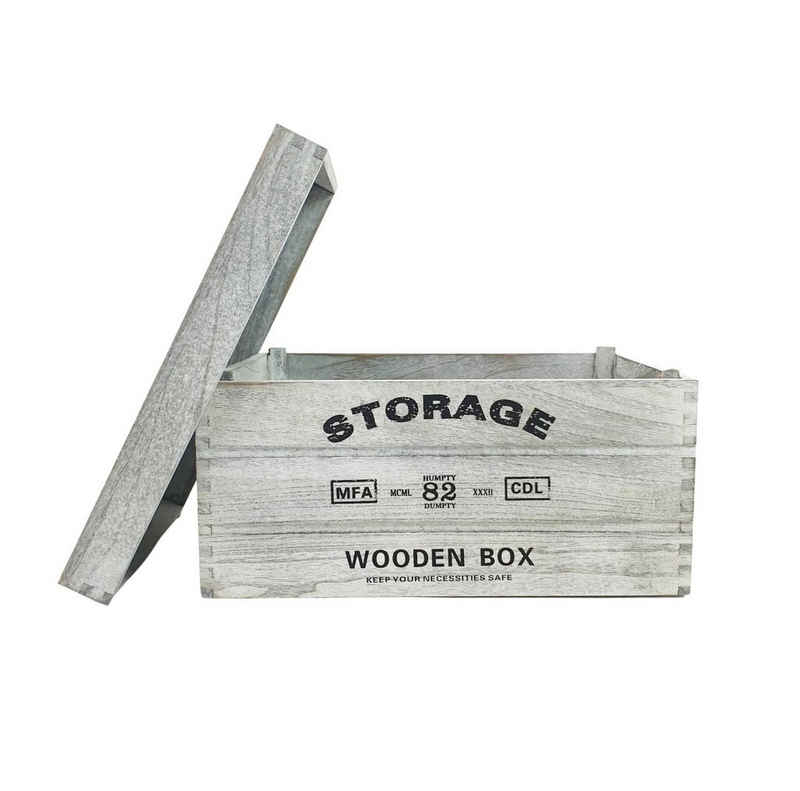 sesua Holzkiste Deko Holzkiste Storage aus Holz weiß grau